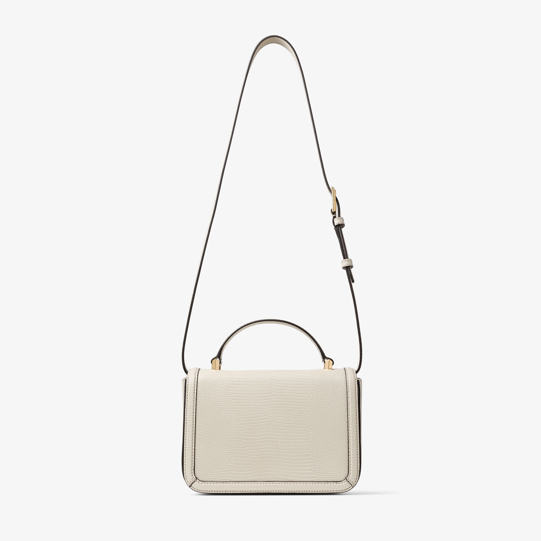JIMMY CHOO Diamond Top Handle Bamboo Lizard Print Top Handle