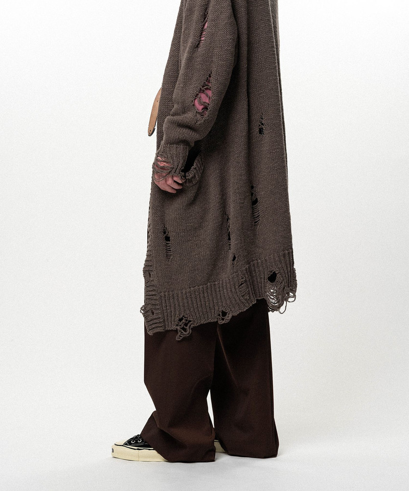 Damaged Low Gauge Long Cardigan 17