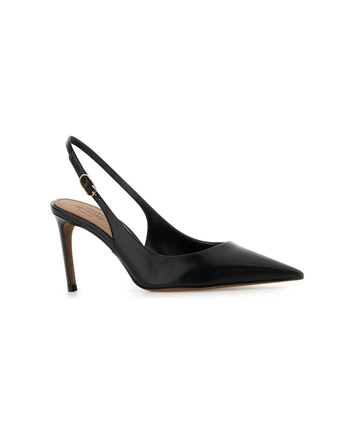 Black Leather Devotion 75 Pumps - 2