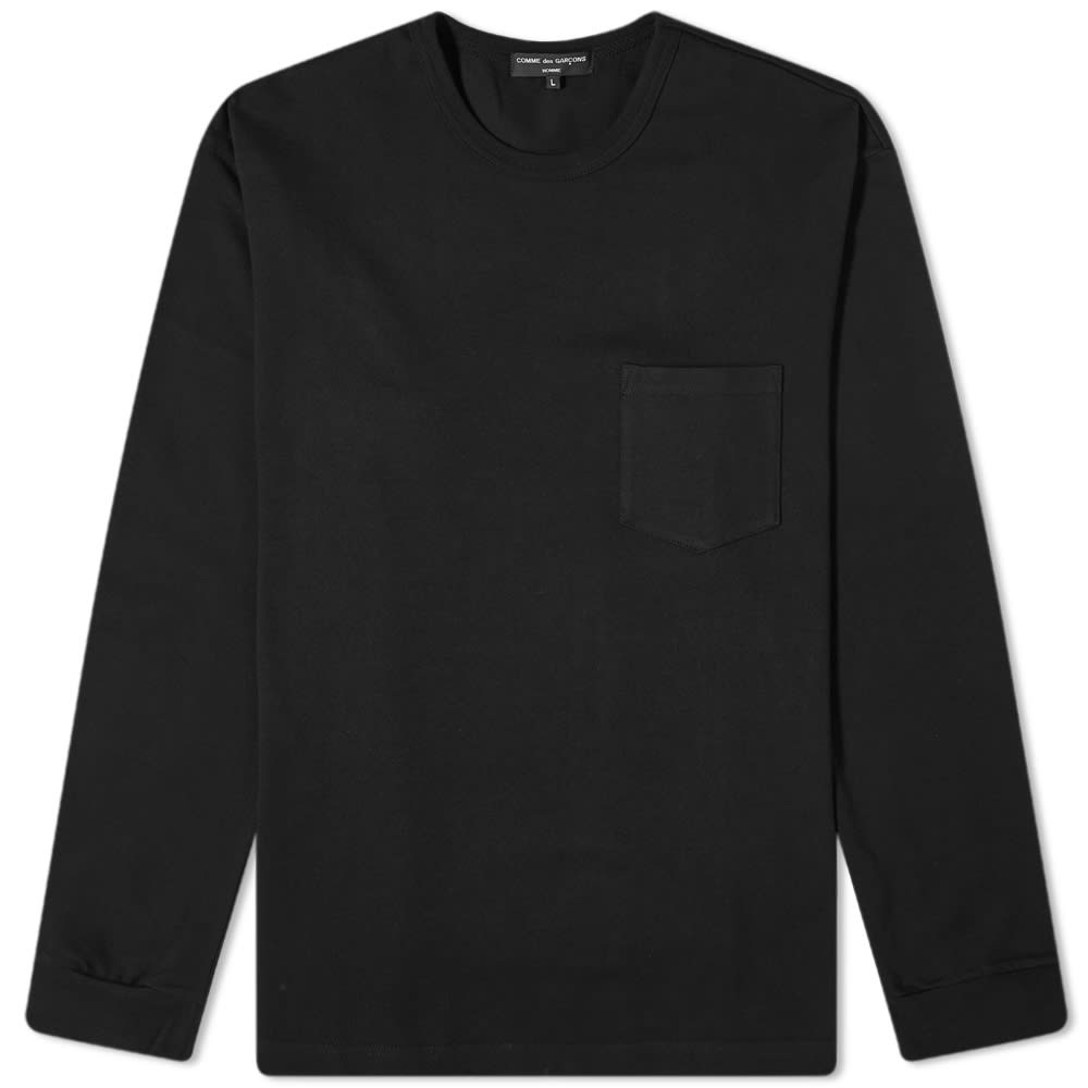 Comme Des Garcons Homme Long Sleeve Back Embroidered Tee - 1