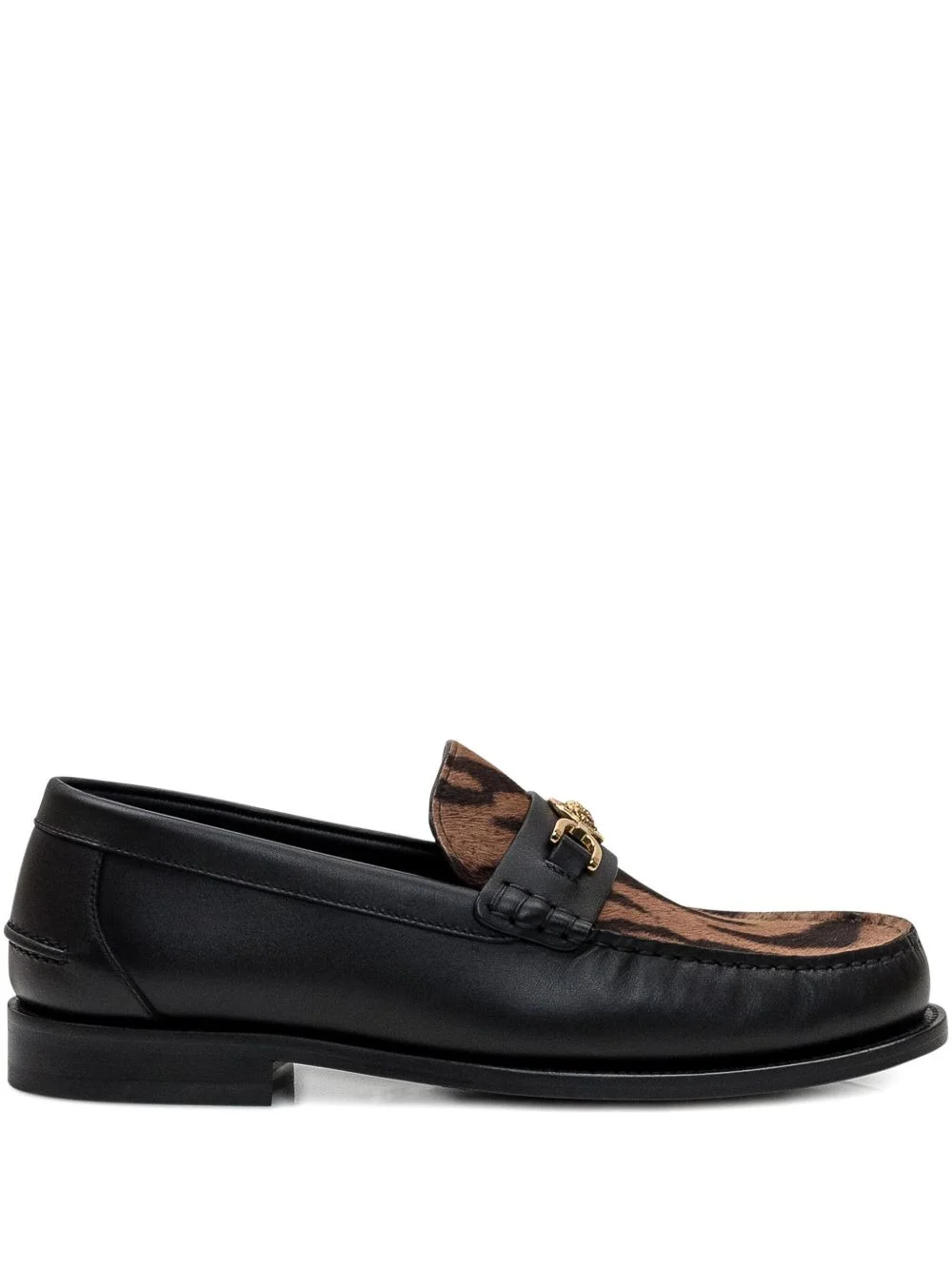 panelled leather loafers - 1