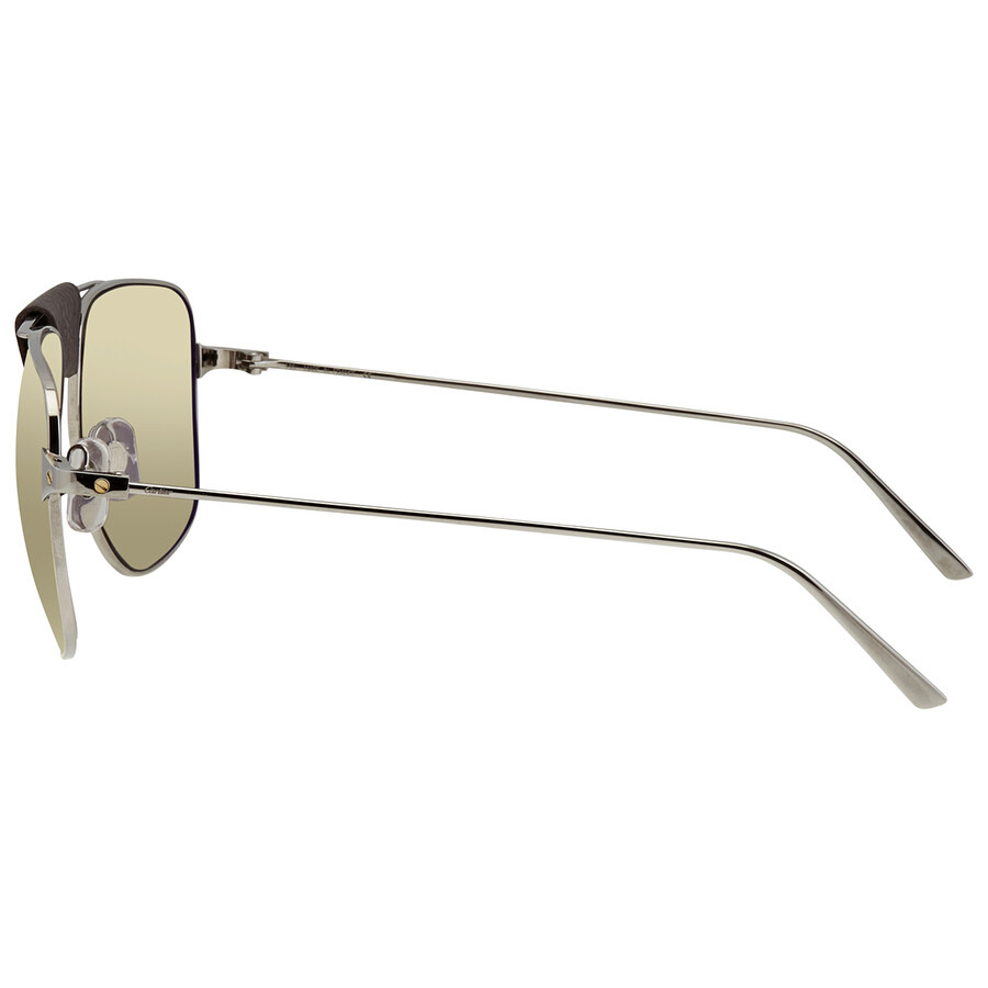 Cartier Santos de Cartier Gold Mirror Navigator Men's Sunglasses CT0037S 59 003 - 3