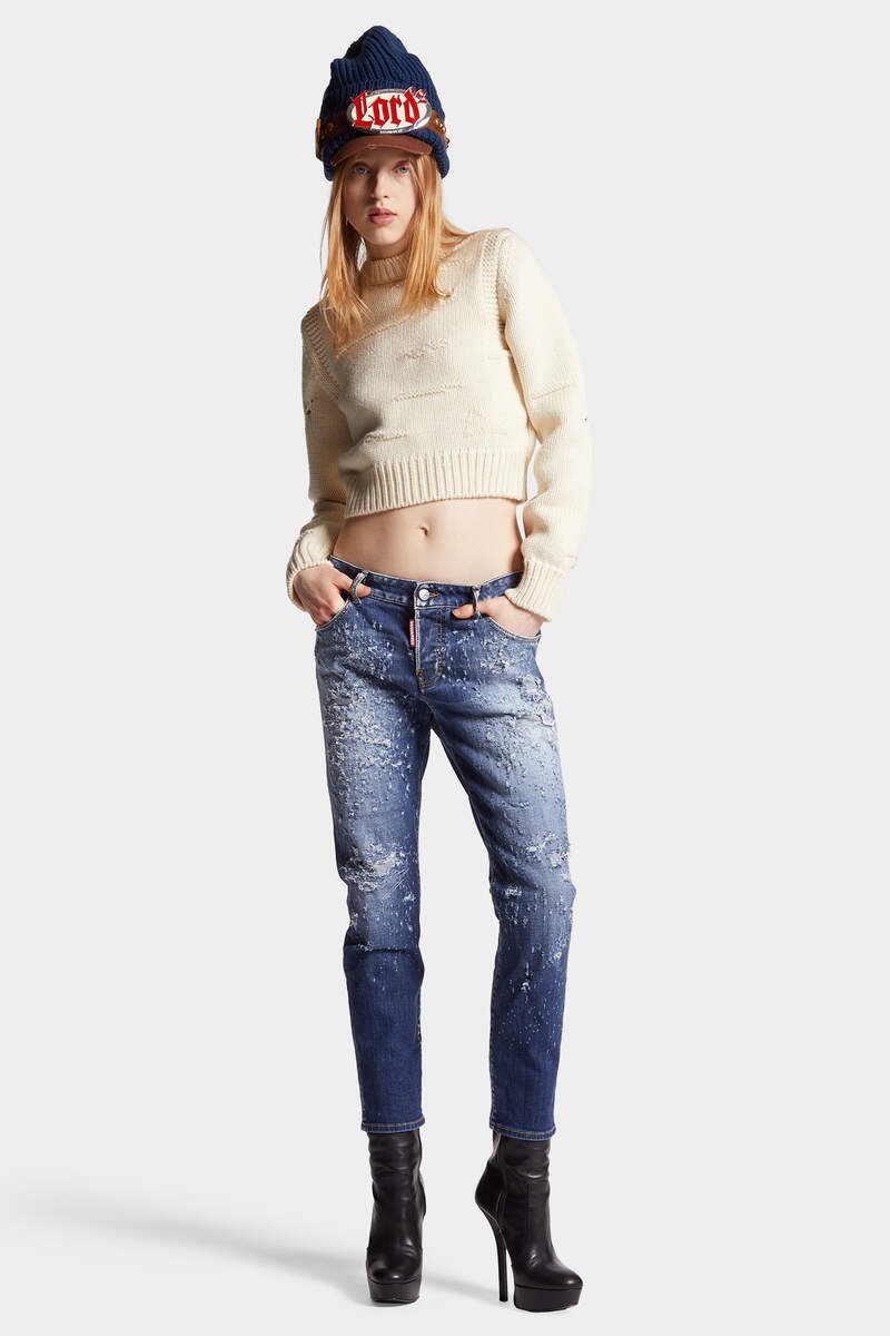 MEDIUM WOOD WORM WASH COOL GIRL JEANS - 3