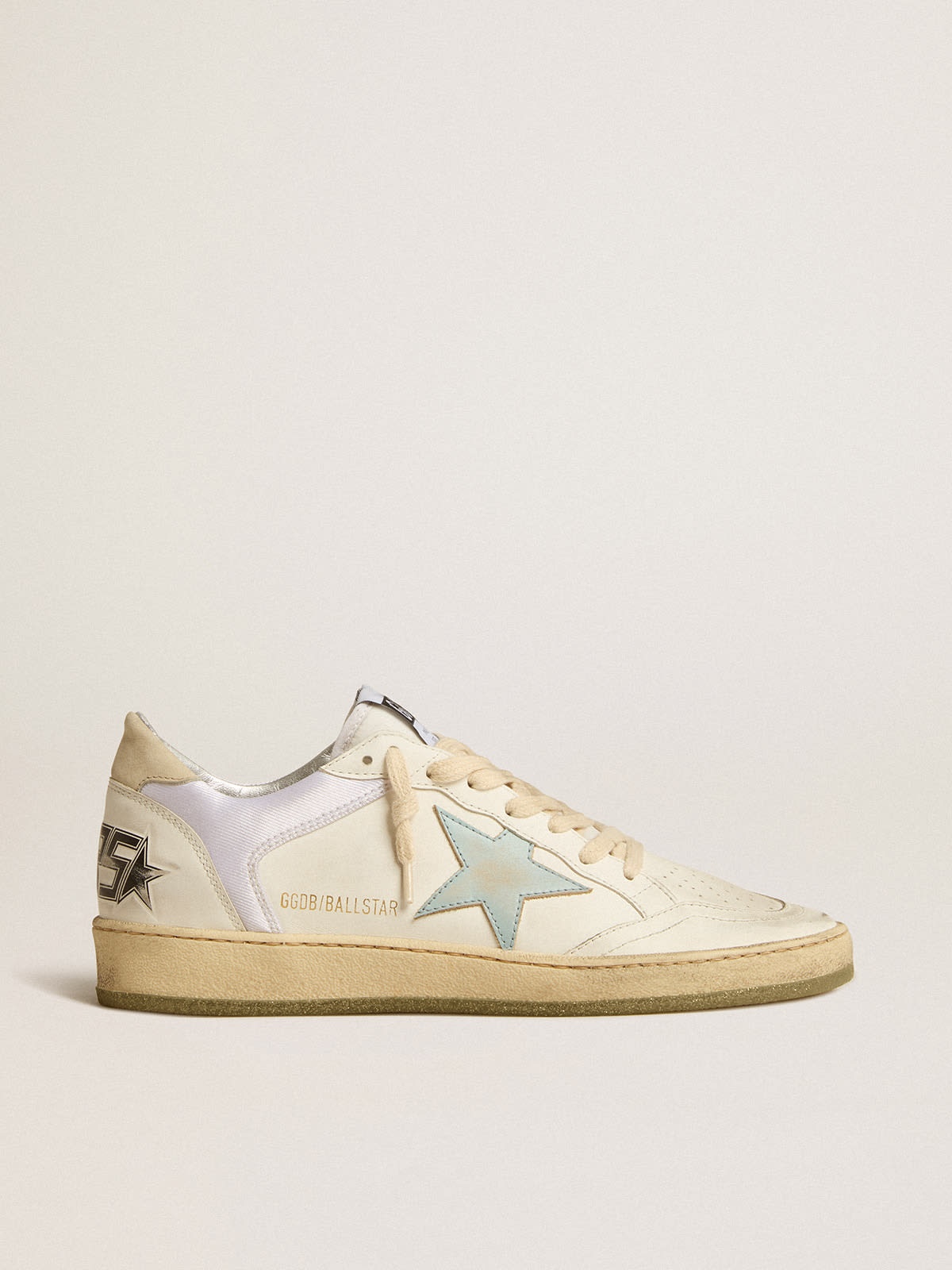 Ball Star in nylon and leather with pink and light blue star and beige heel tab - 1