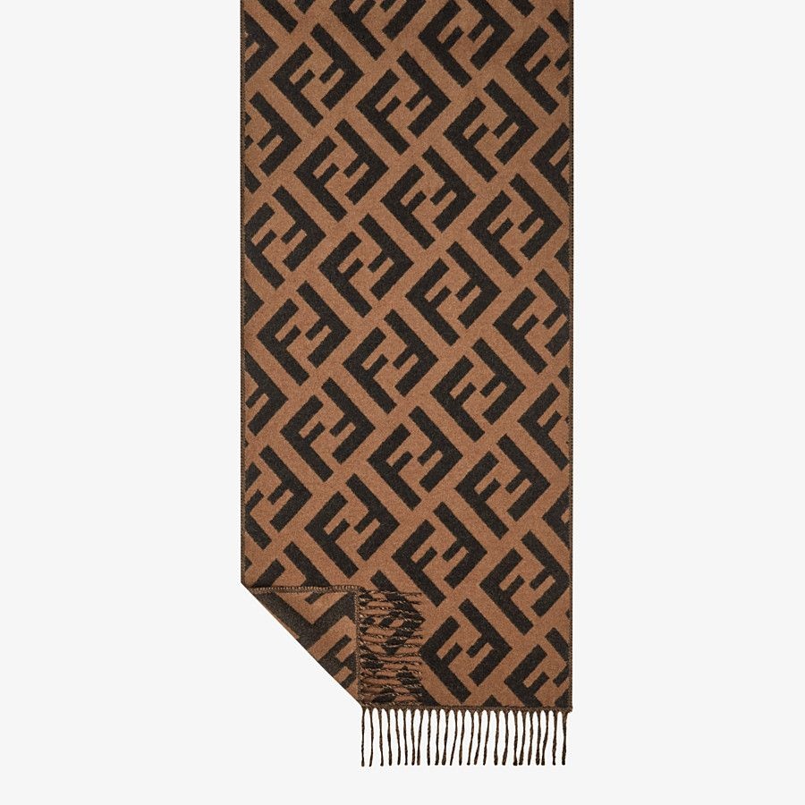 Brown cashmere scarf - 1