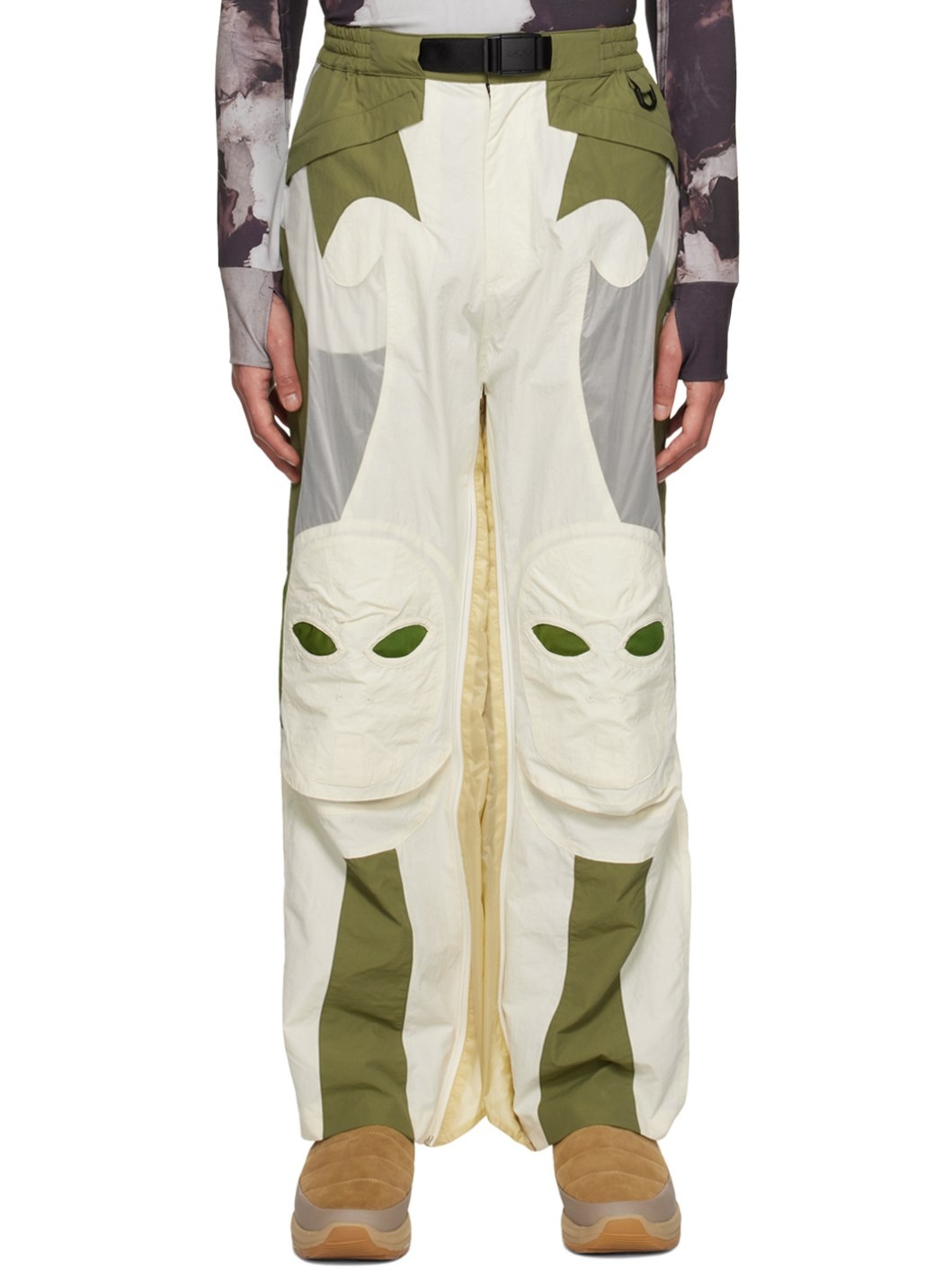 Off-White Paneled Trousers - 1