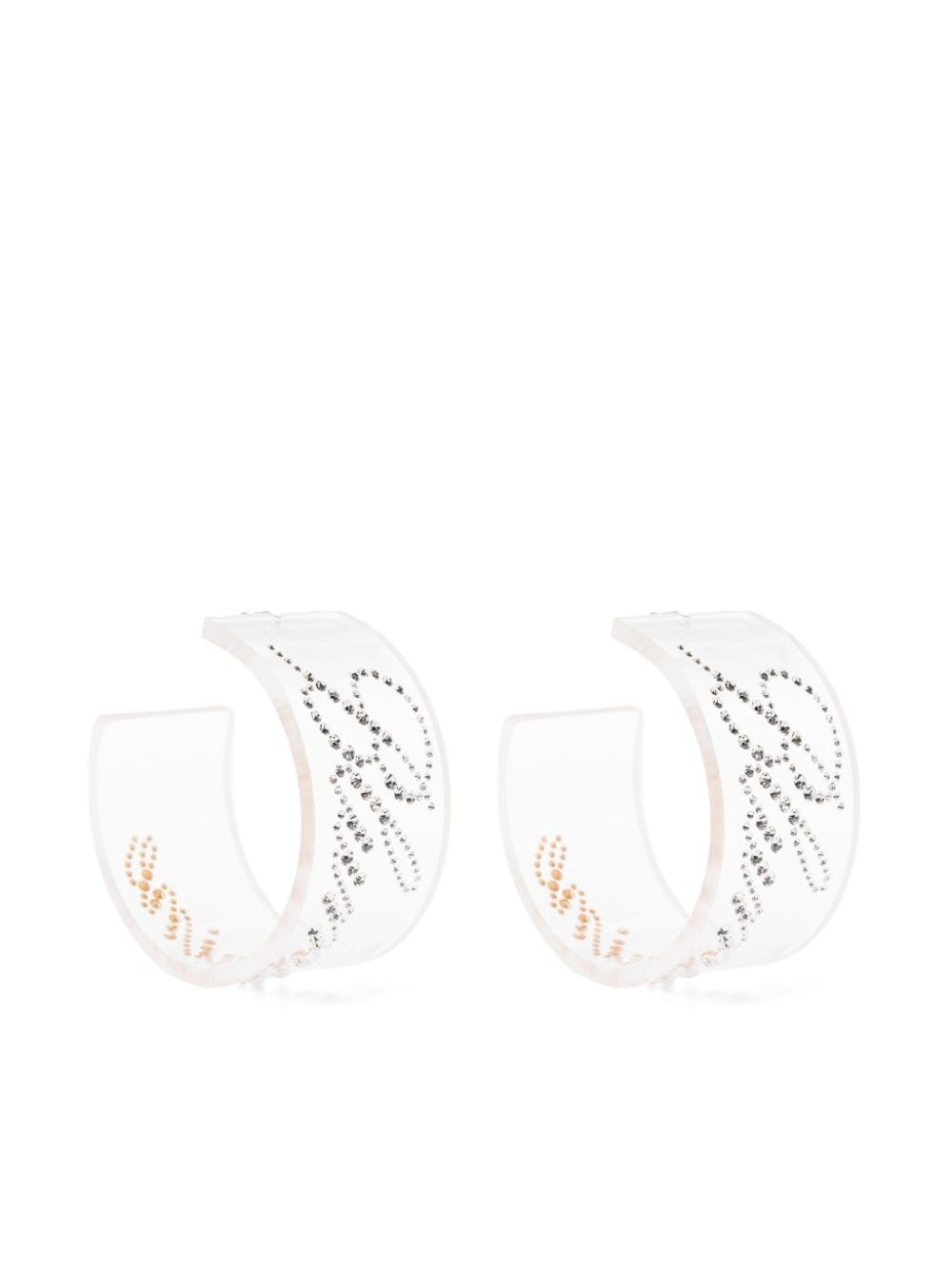 logo crystal-embellished earrings - 1