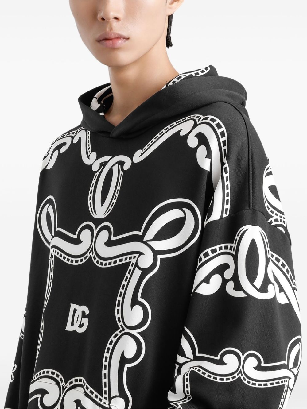 bandana-print hoodie - 4