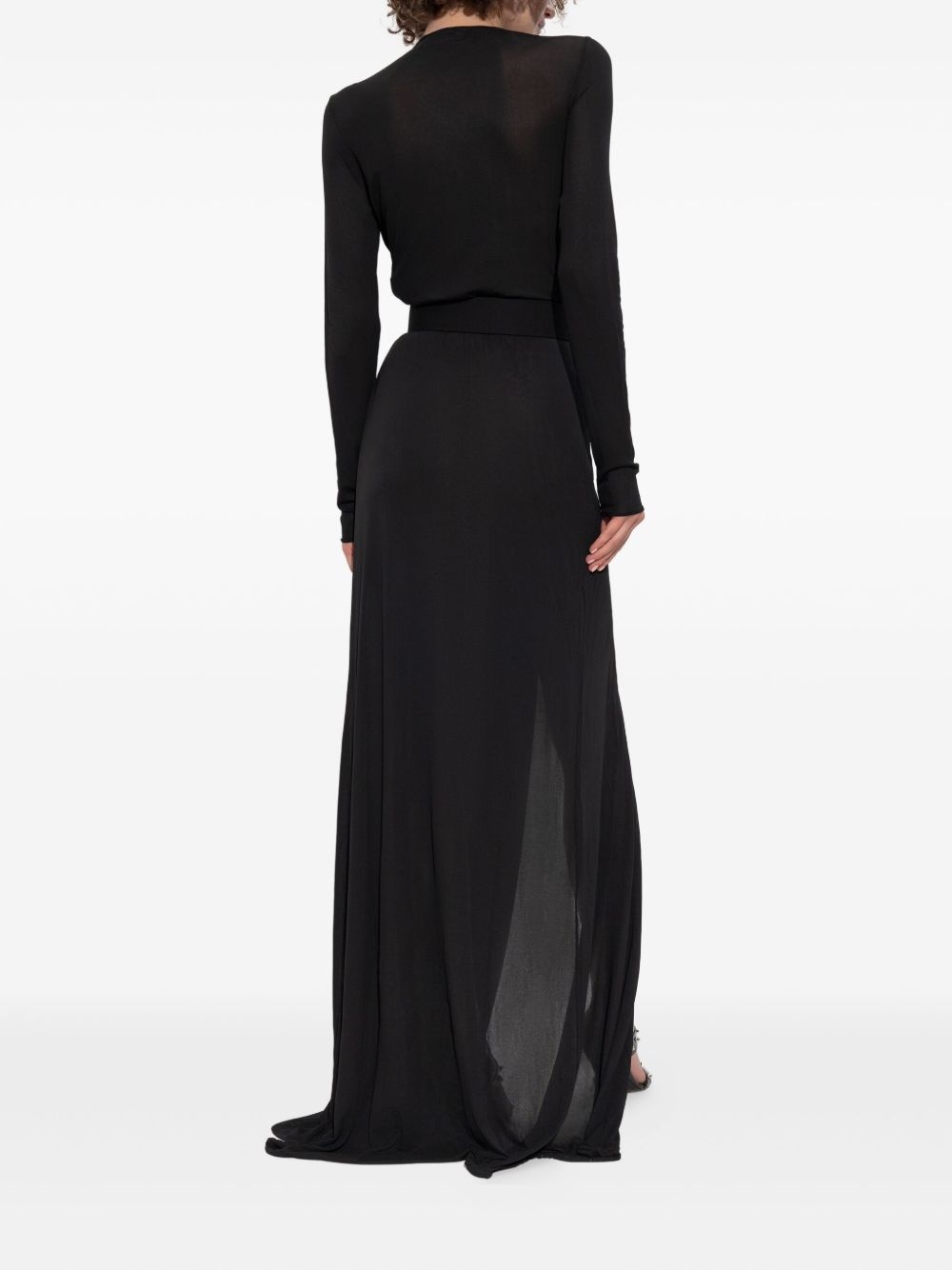 wrap-front long-sleeve dress - 4
