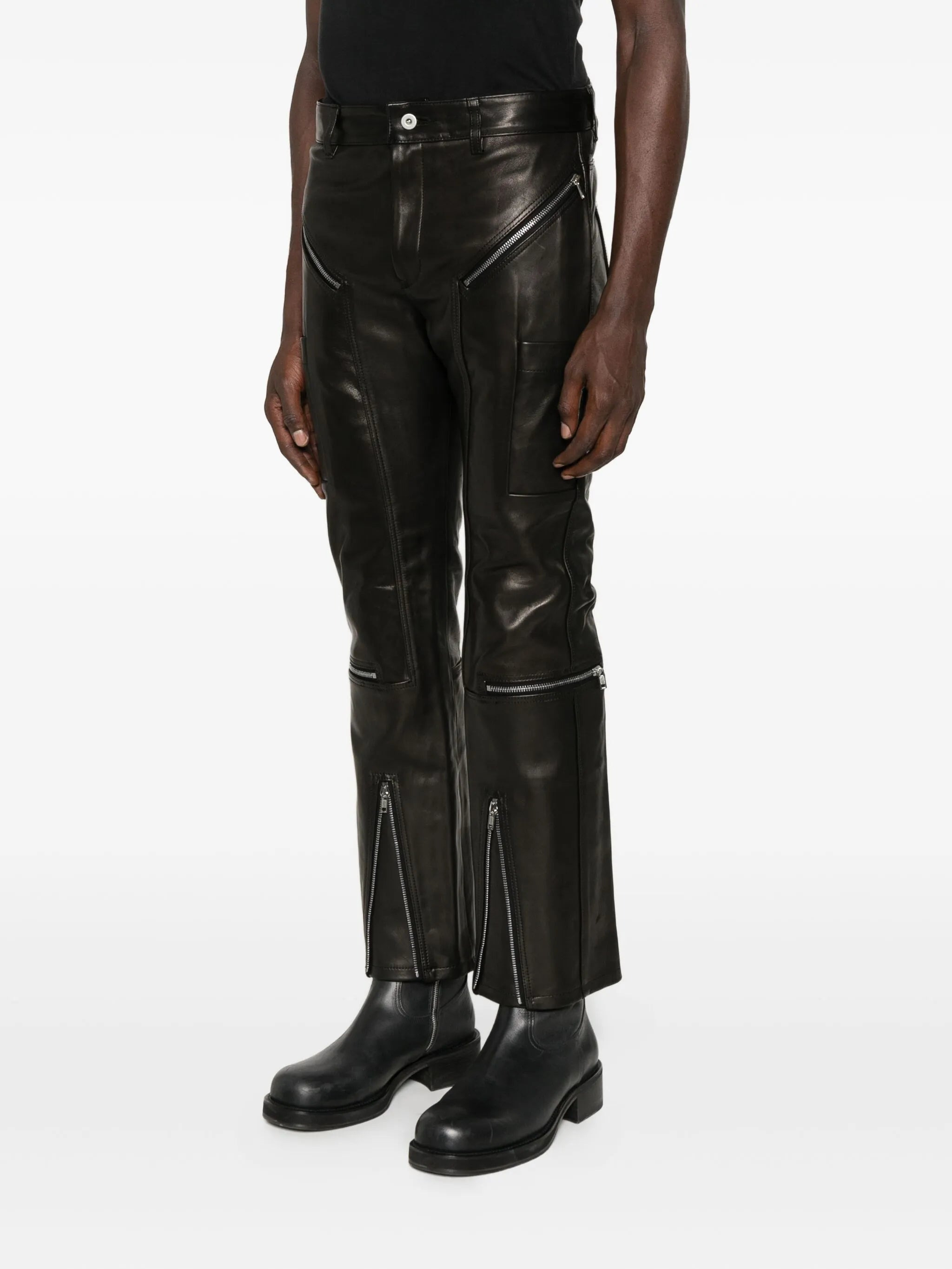 Rick Owens Zip-detail Leather Trousers - 5