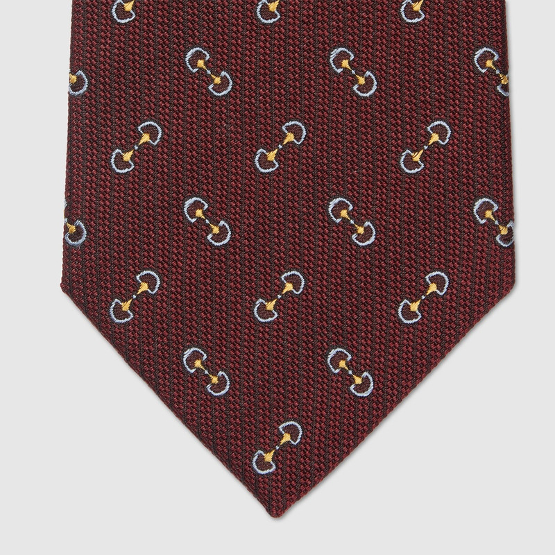 Horsebit silk jacquard tie 4