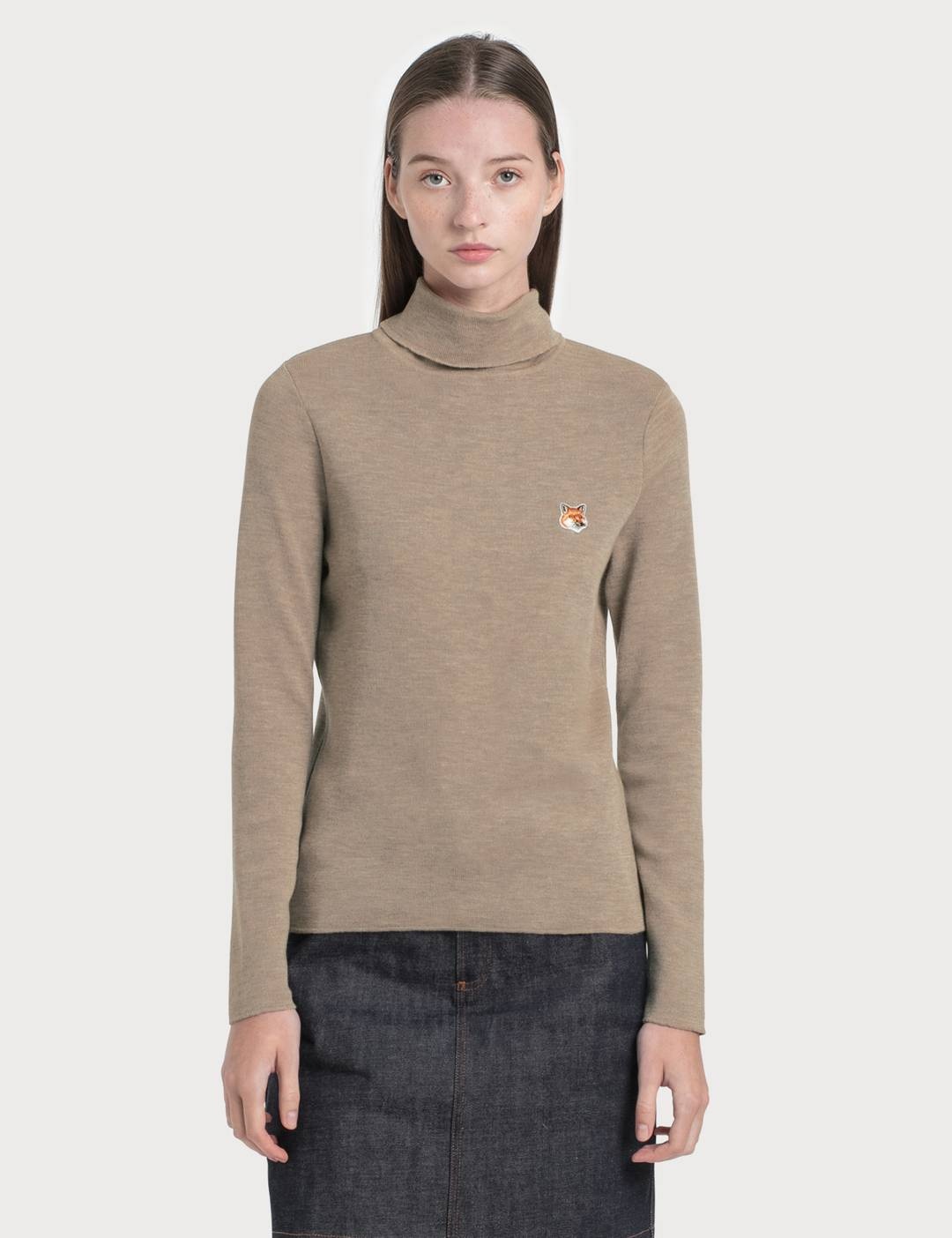 Fox Head Patch Turtleneck Pullover - 1