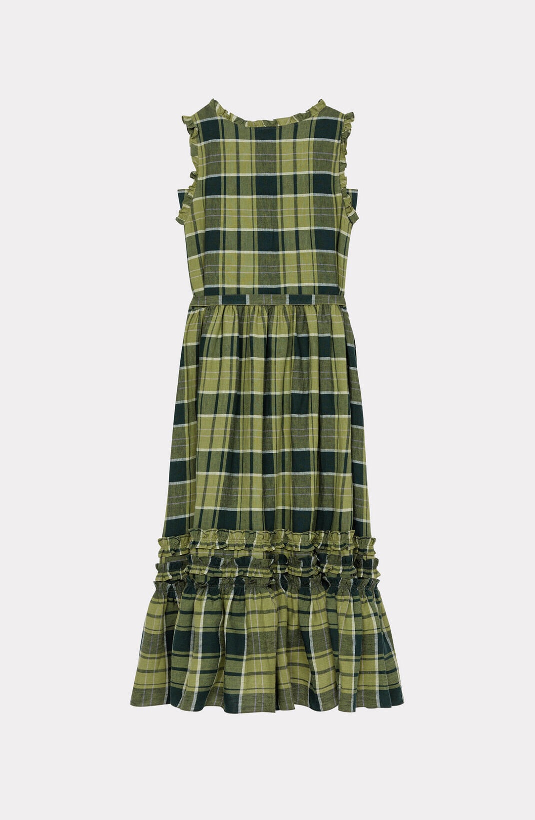 Checked linen dress - 7