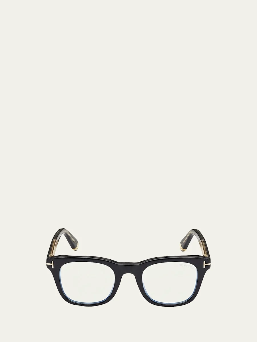 Men's Acetate Square Blue-Block Optical Frames - 1