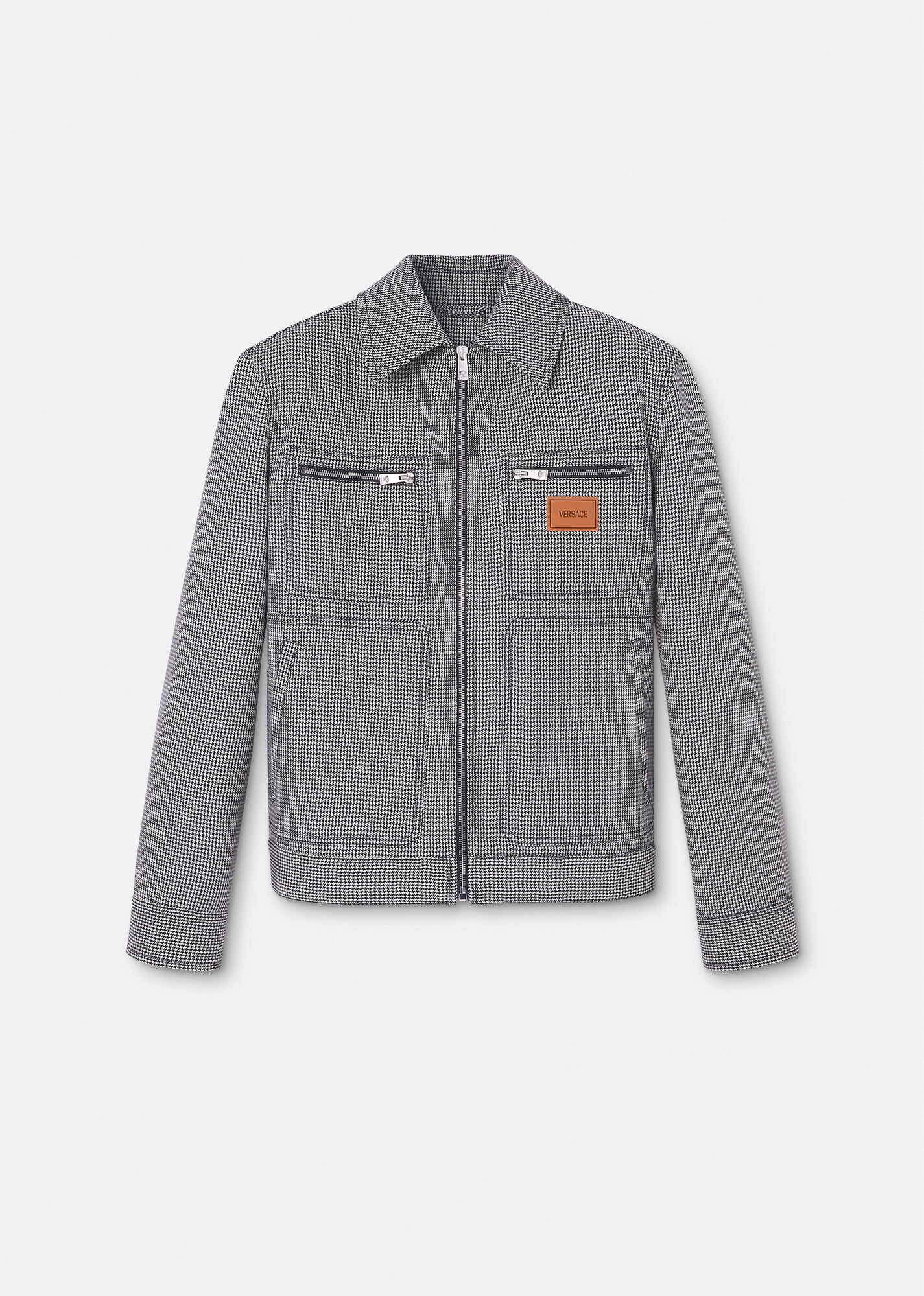 Houndstooth Zip Blouson Jacket - 1
