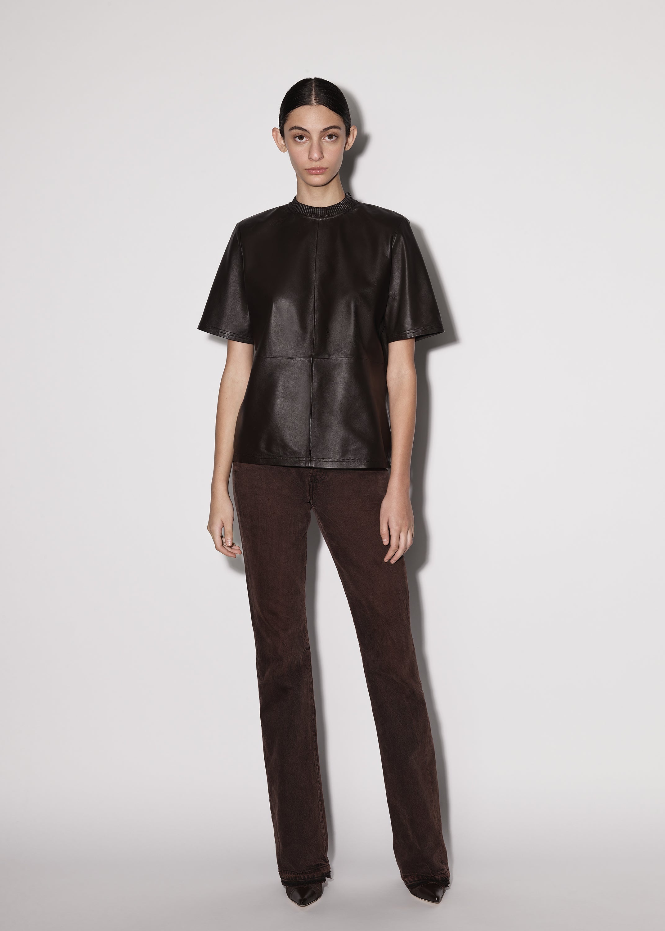 LEATHER STRONG SHOULDER TEE - 2