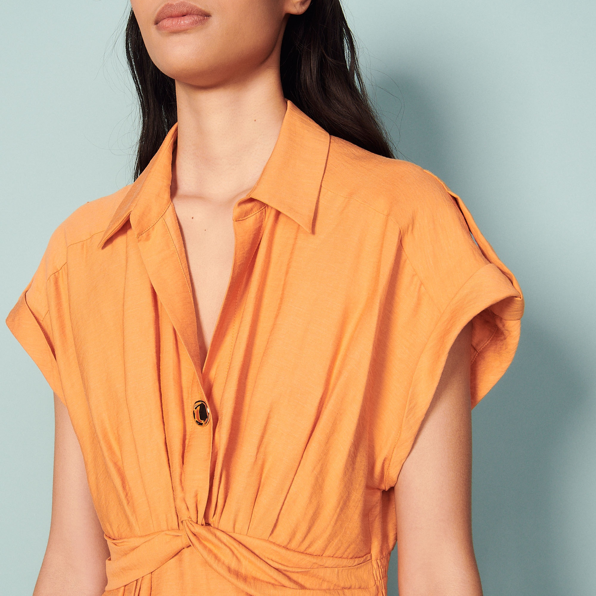 Short linen dress - 5
