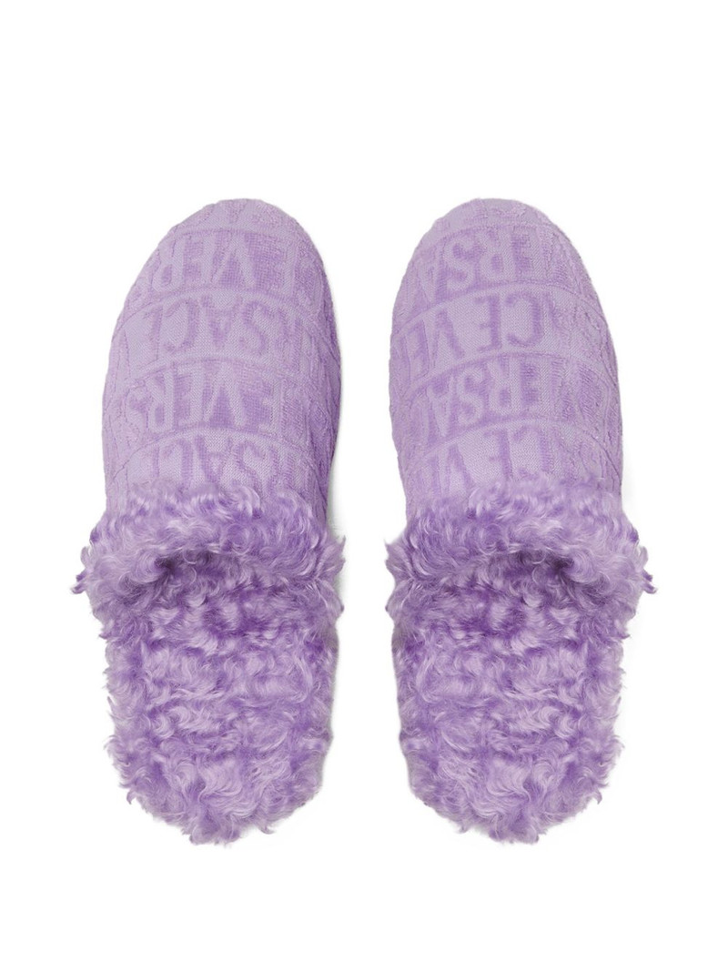 VERSACE logo-jacquard cotton slippers outlook