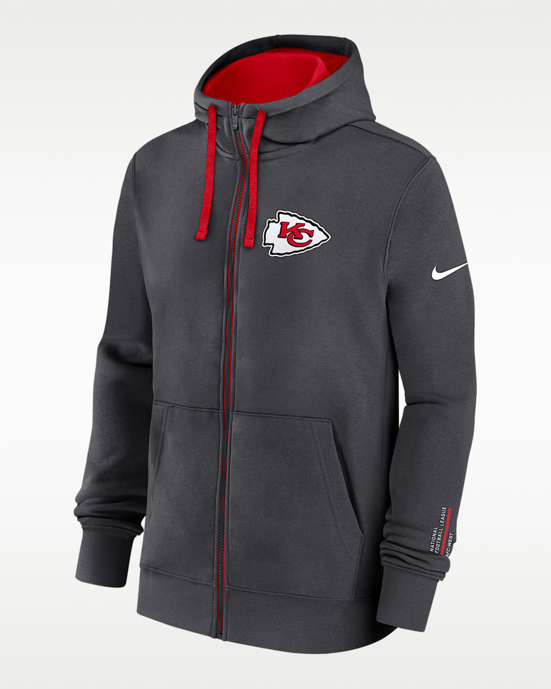 Kansas City Chiefs Playbook Page Club Men's Nike NFL Full-Zip Hoodie 1