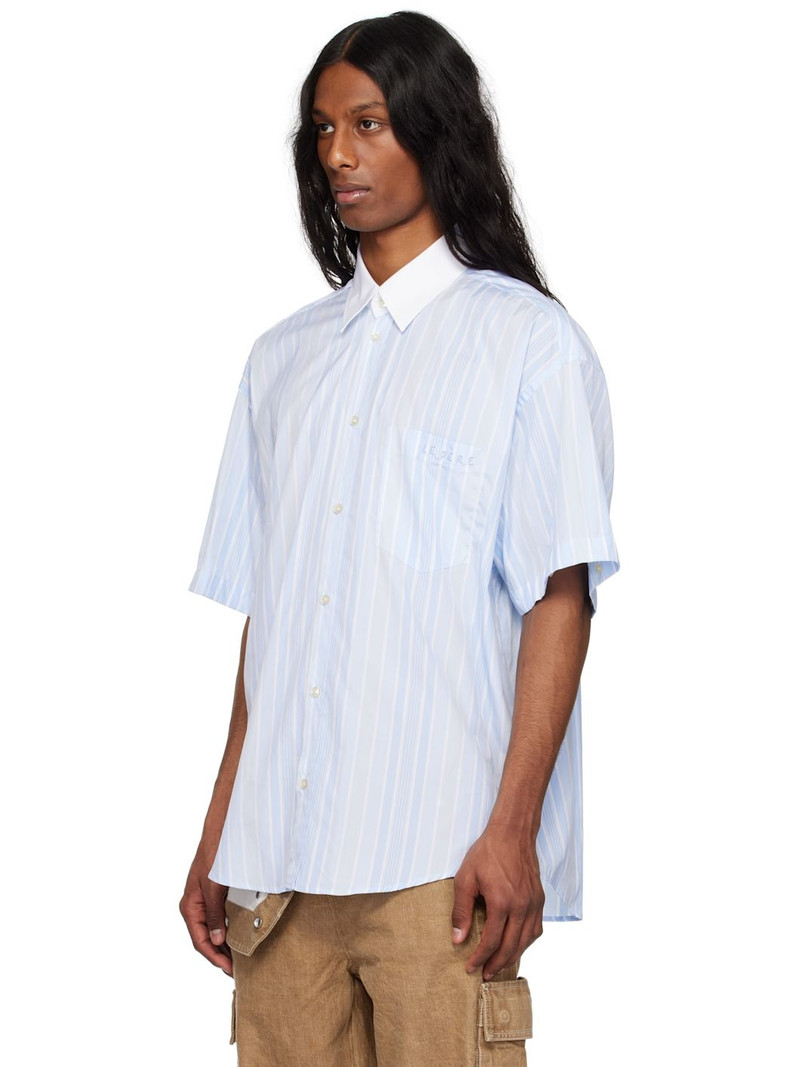 le PÈRE Blue & White Detached Sleeve Button Down Shirt outlook