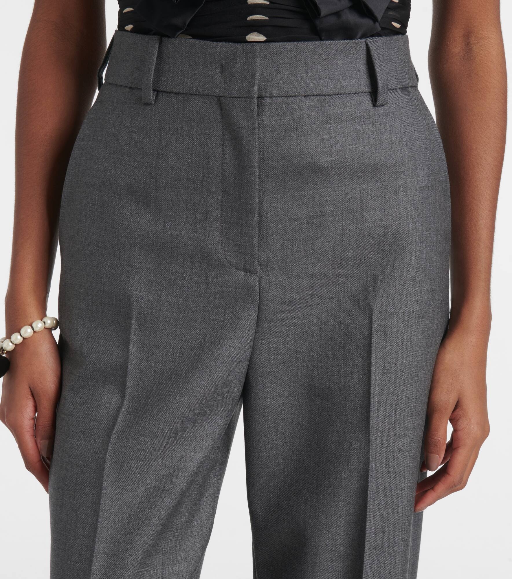 High-rise wool straight pants - 4