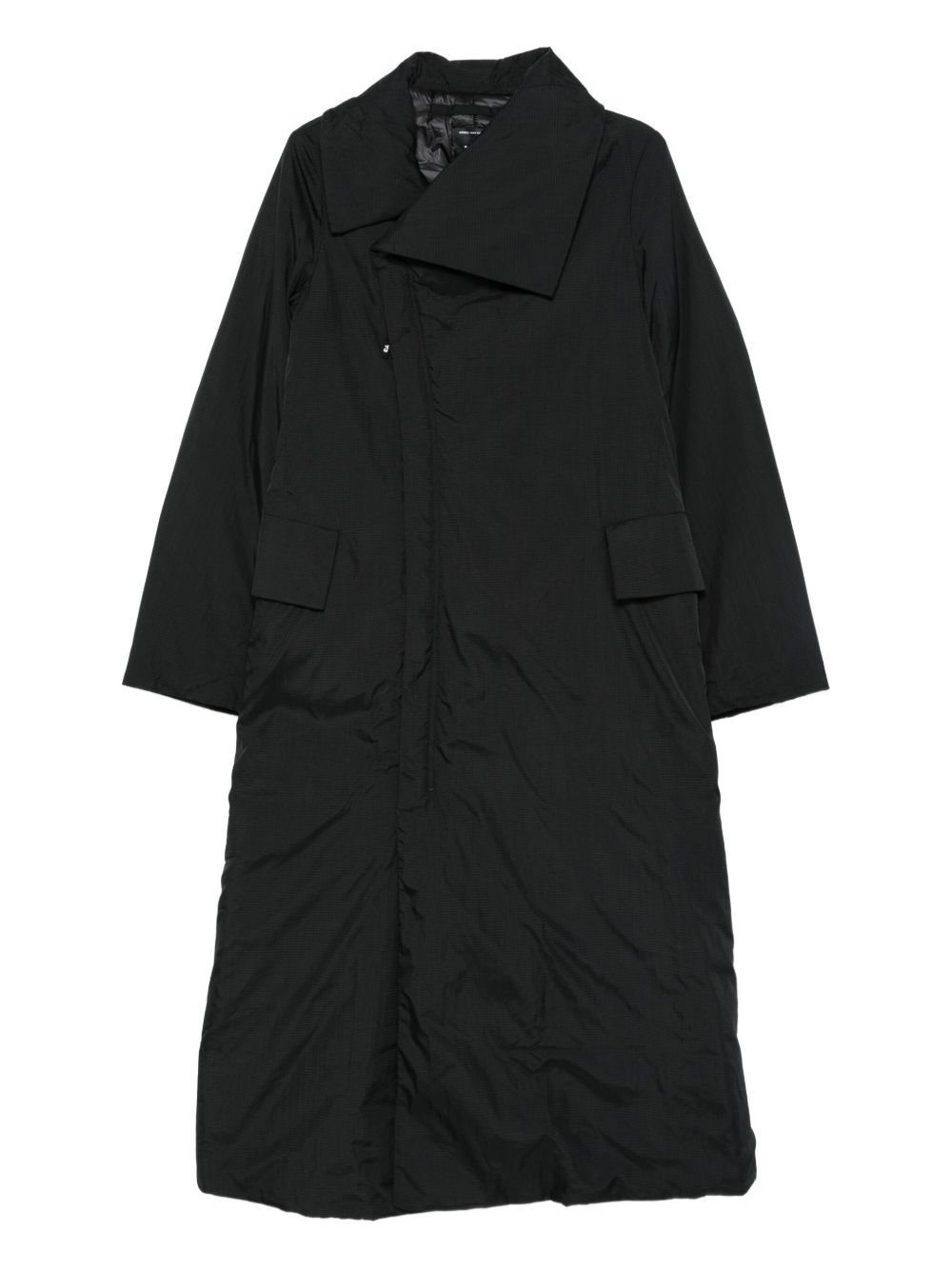 asymmetric-collar raincoat - 1