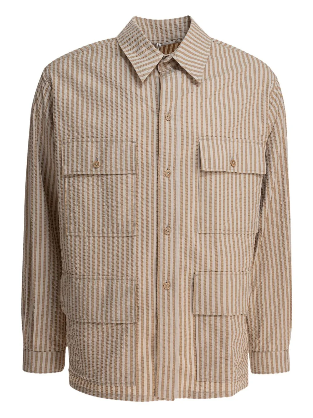 Safari striped-pattern shirt jacket - 1