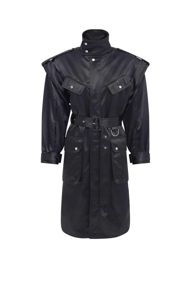 SATIN NYLON BOMBER PAD COAT 1