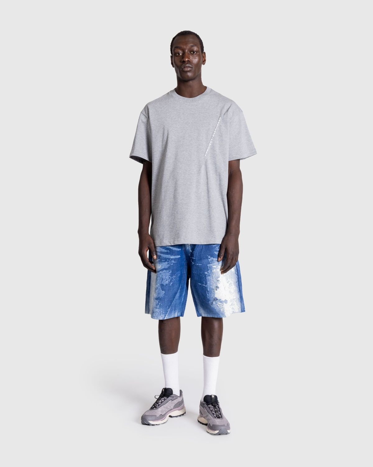 Y/Project – Evergreen Pinched Logo T-Shirt Evergreen Grey Melange - 3