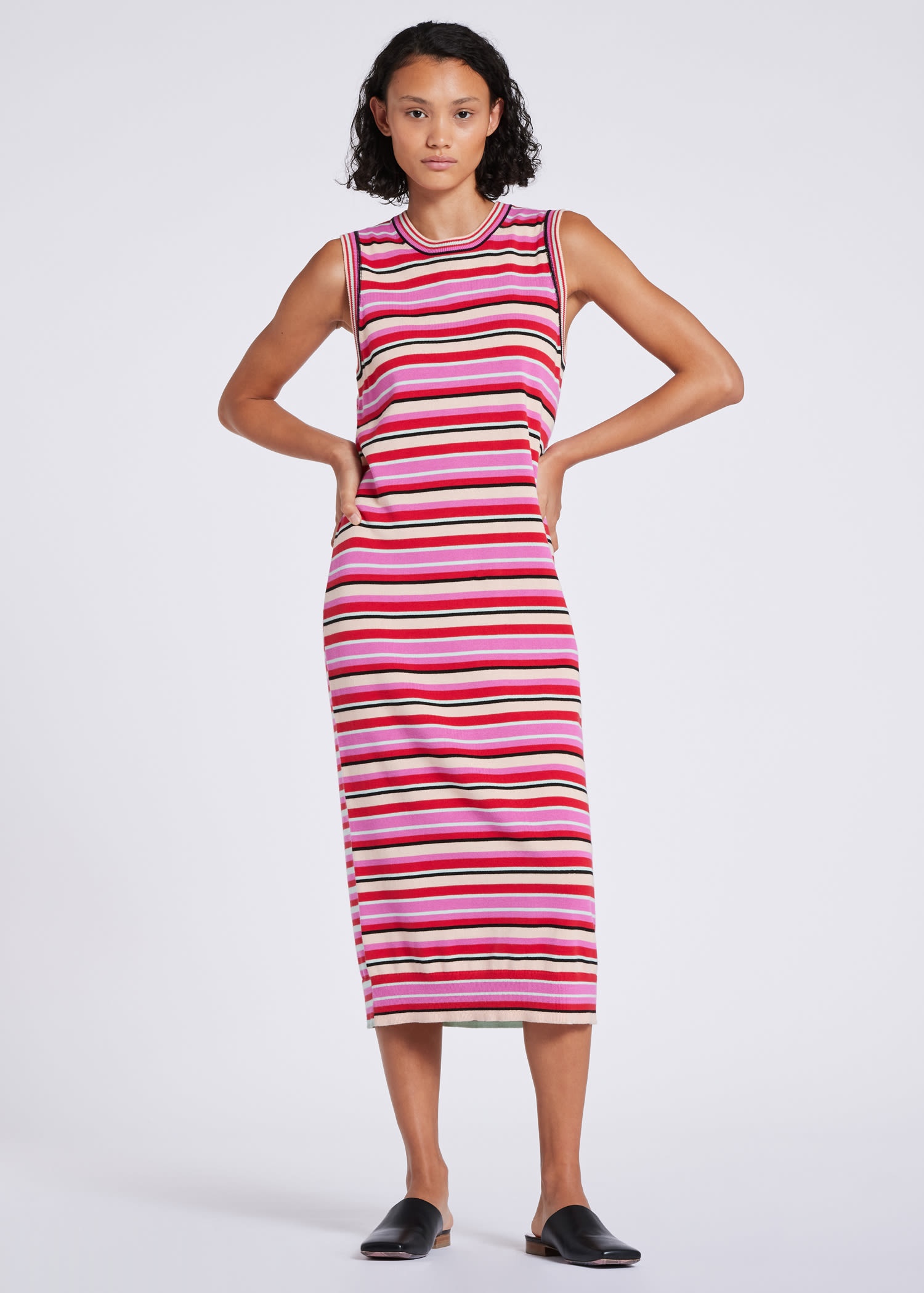Patchwork Stripe Knitted Tube Dress - 3