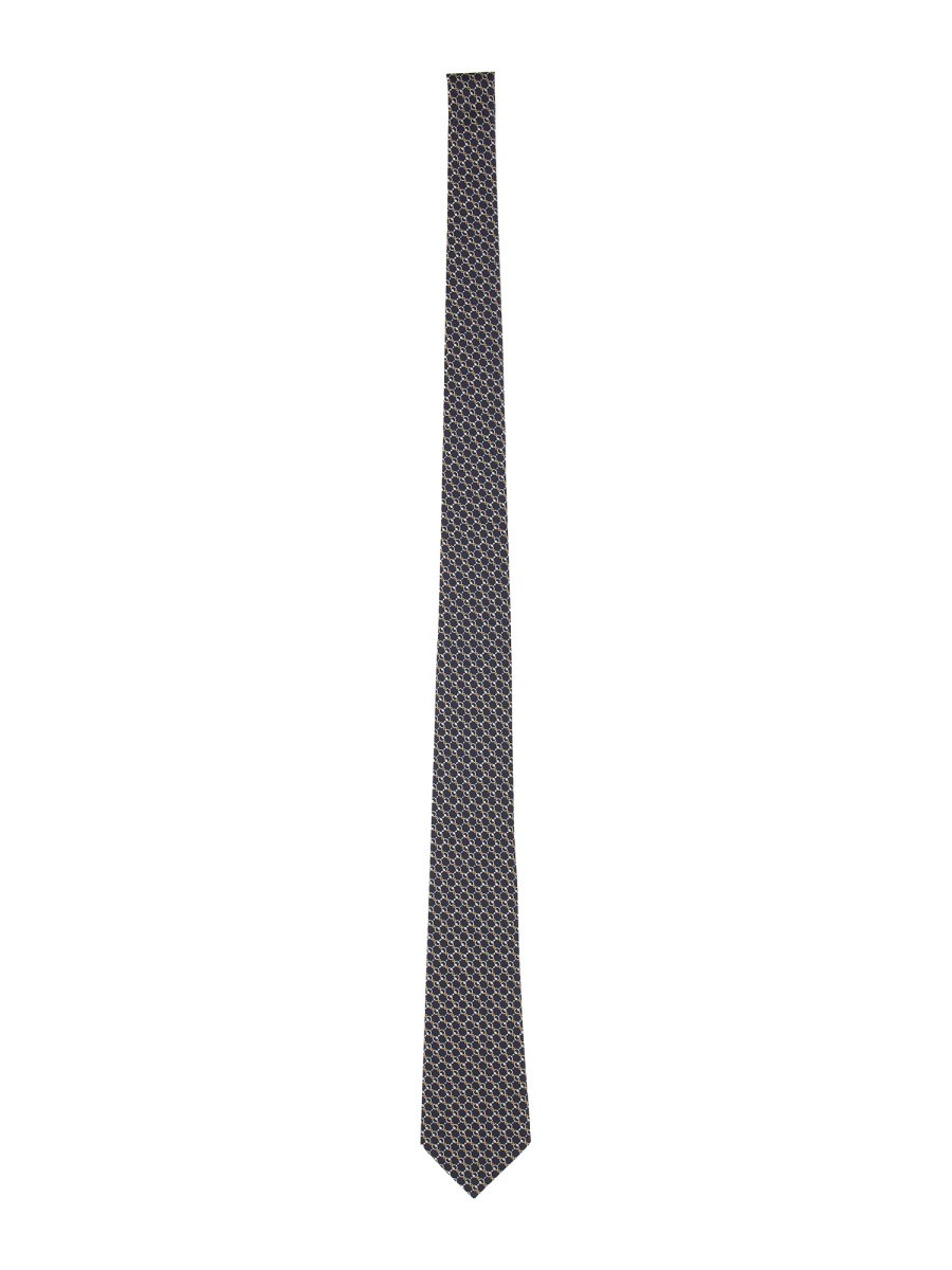 SILK JACQUARD TIE WITH CLAMP - 1