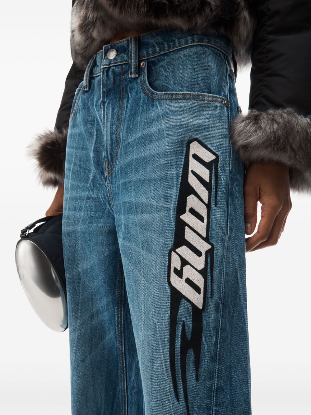 logo-patch ballloon jeans - 4