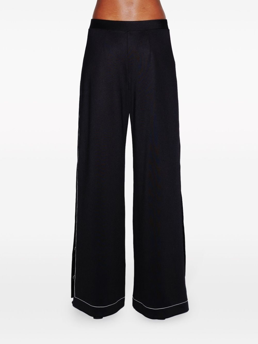 press-stud wide-leg trousers - 4