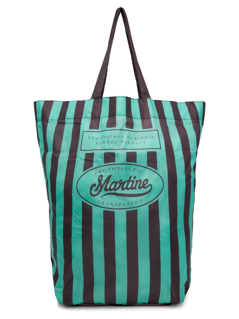 Green Stripes Wallet Tote 1