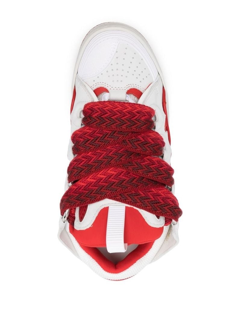 Curb panelled lace-up sneakers - 4