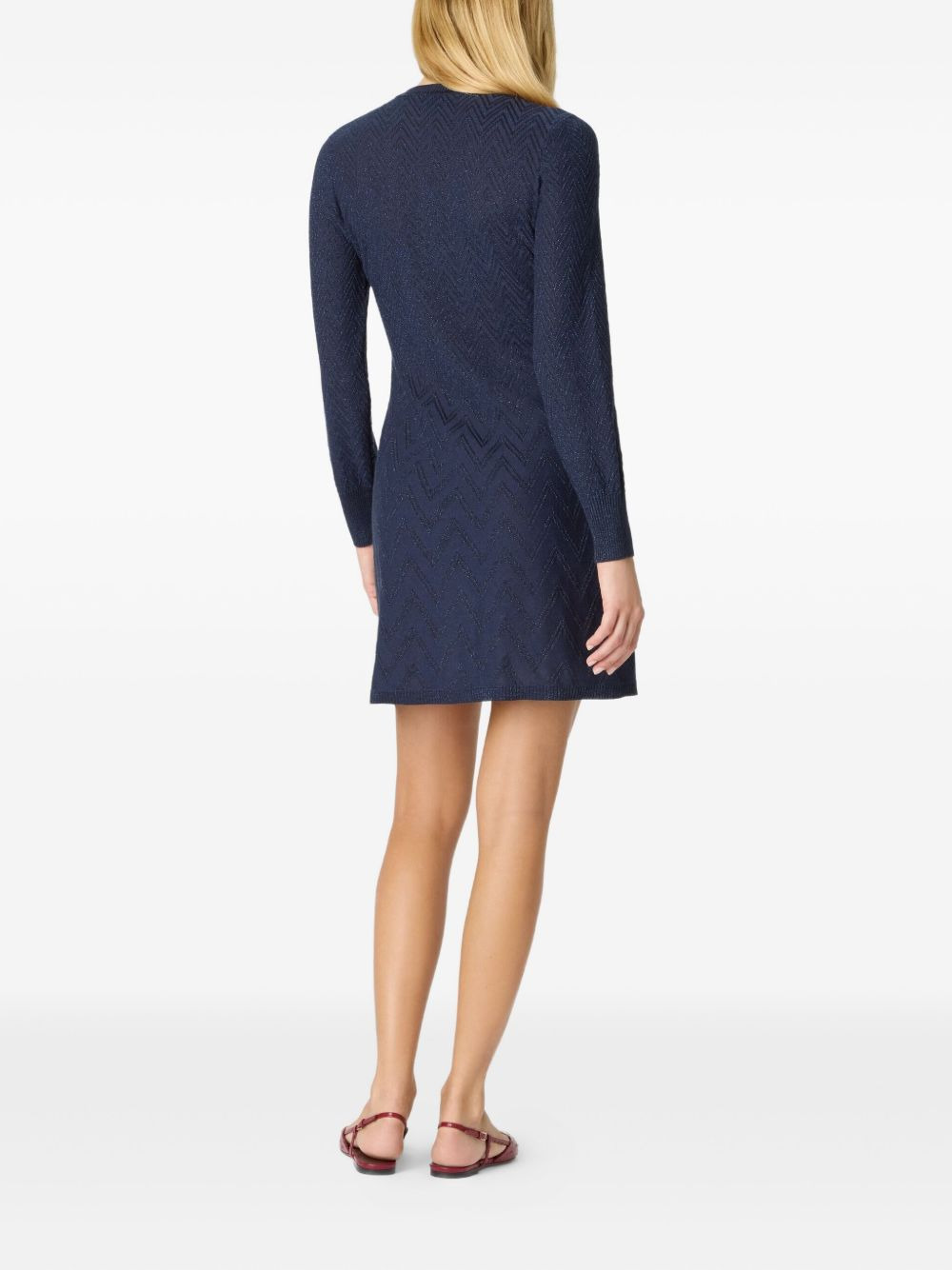 zigzag-pattern mini dress - 3
