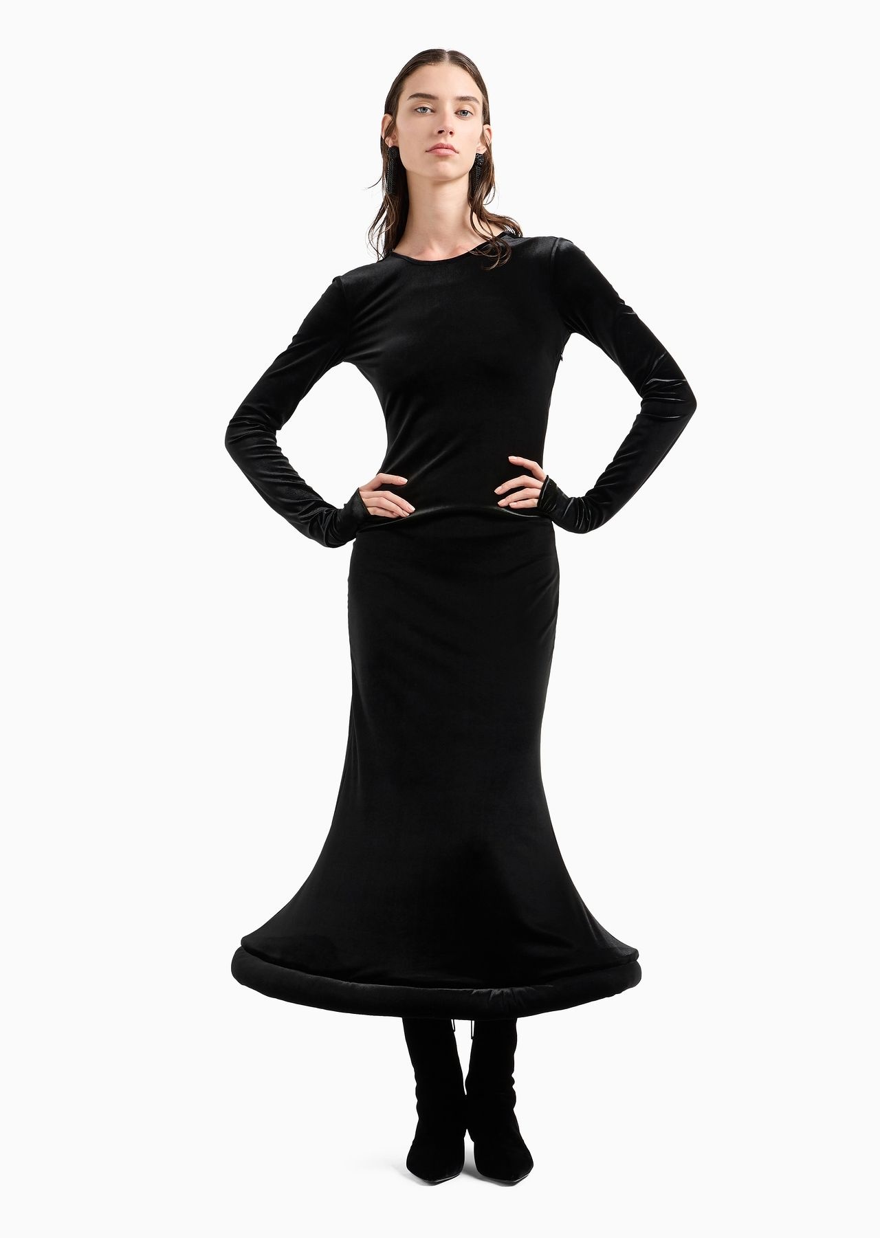 Long dress with domed, padded hem - 2