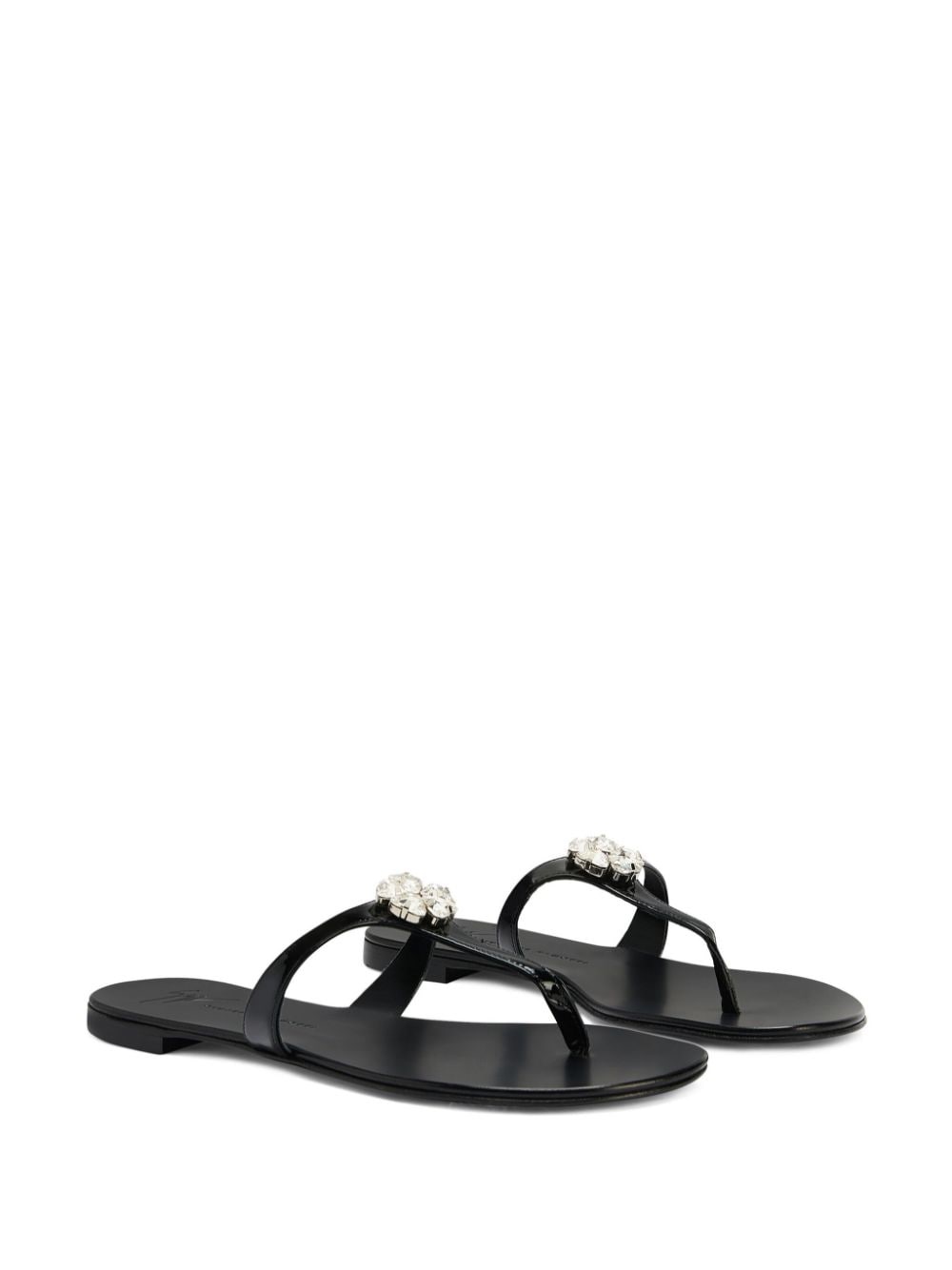 Brionne crystal-embellished leather sandals - 2