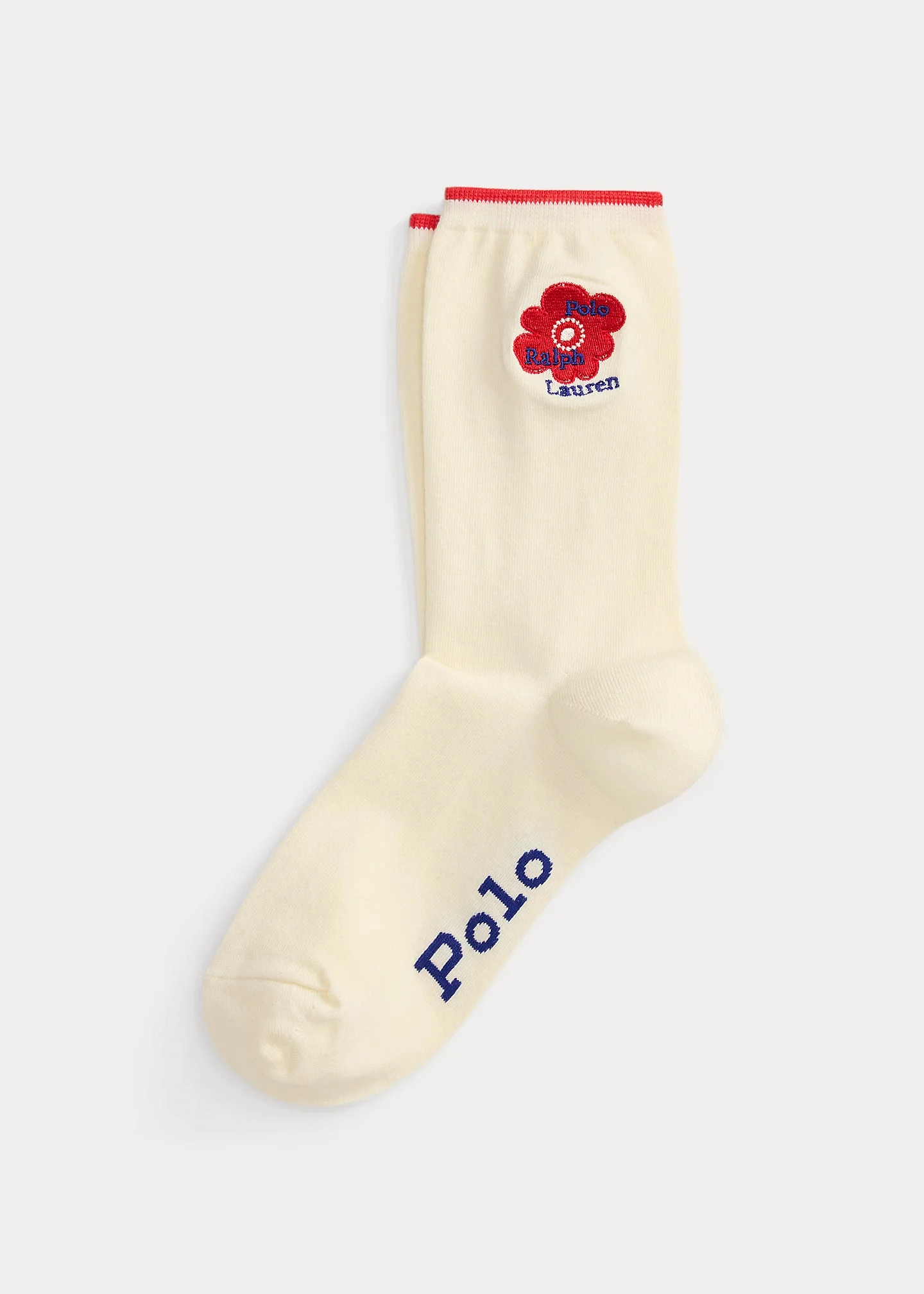 Floral Logo Cotton-Blend Crew Socks - 1