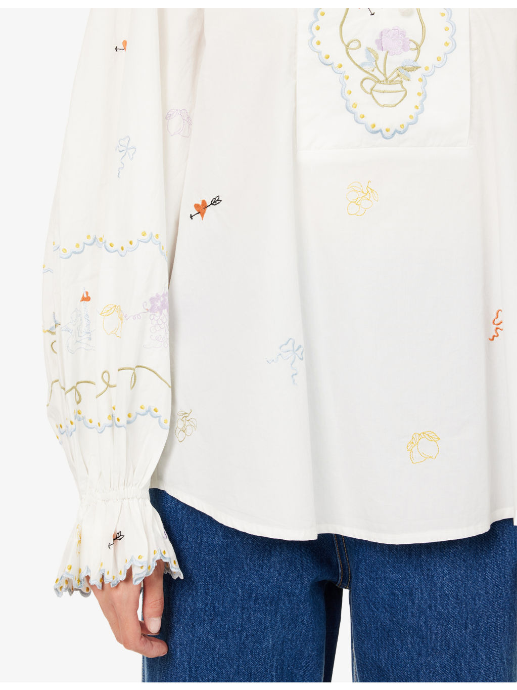 Giulia Embroidered Cotton-Poplin Blouse - 6