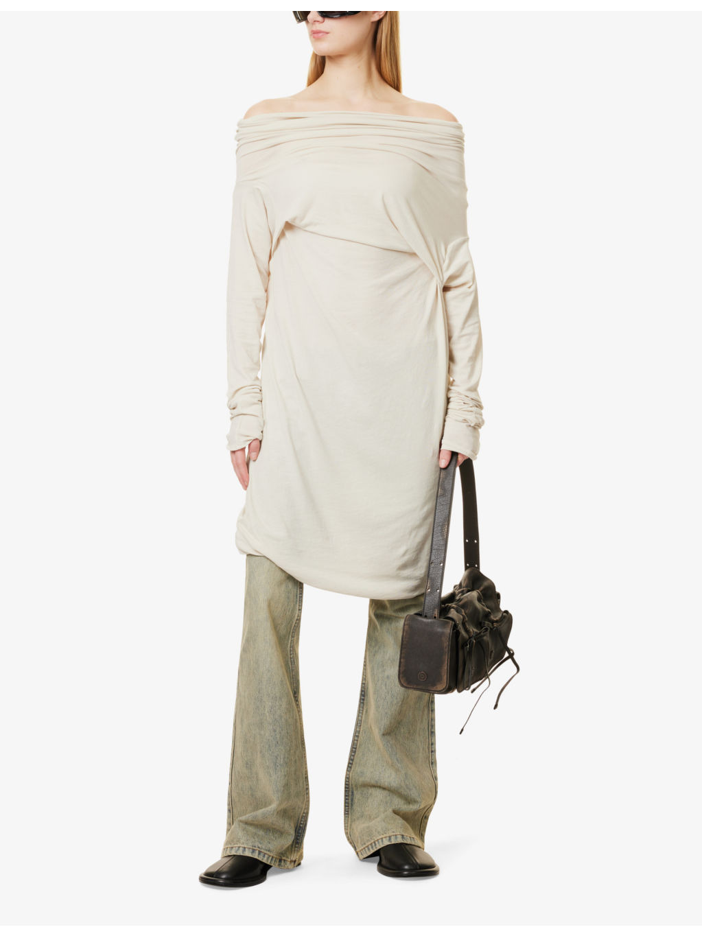 Bound Draped Stretch-Cotton Top - 2