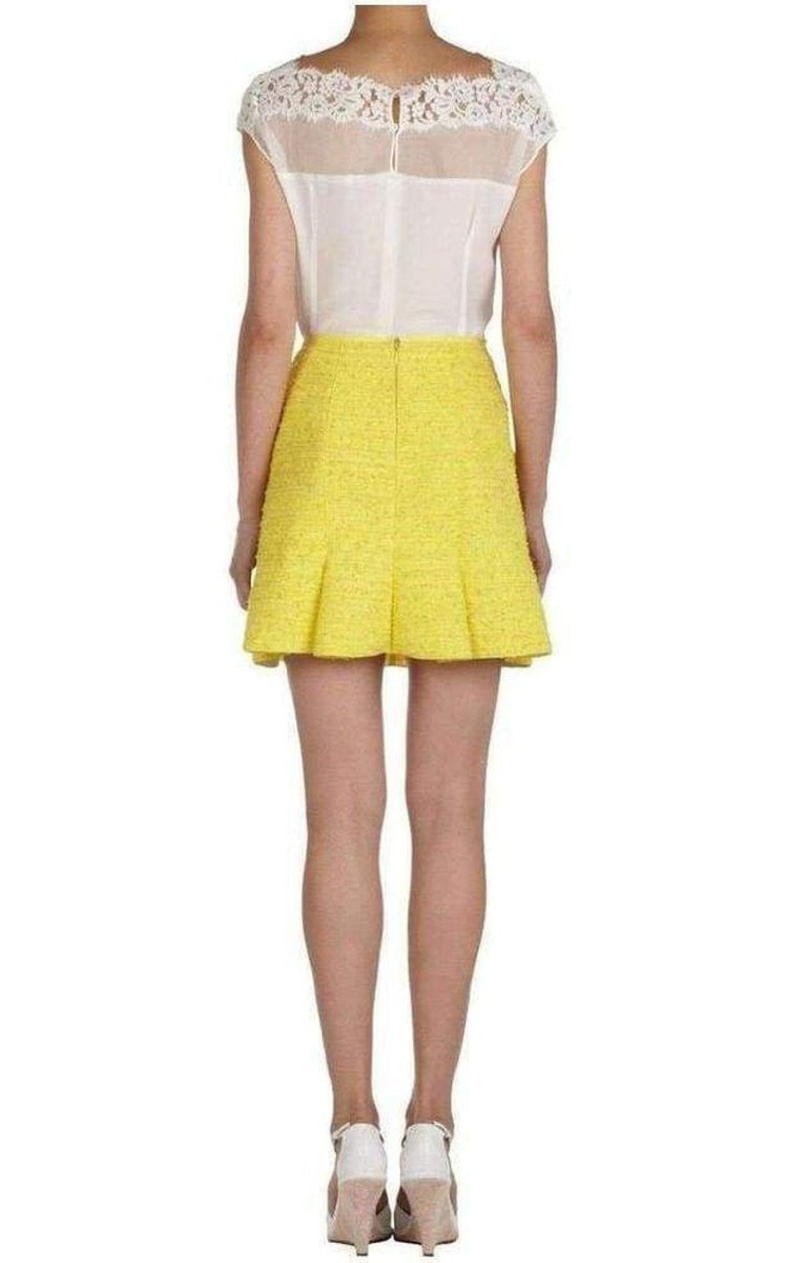 Yellow Tweet Mini Skirt - 5