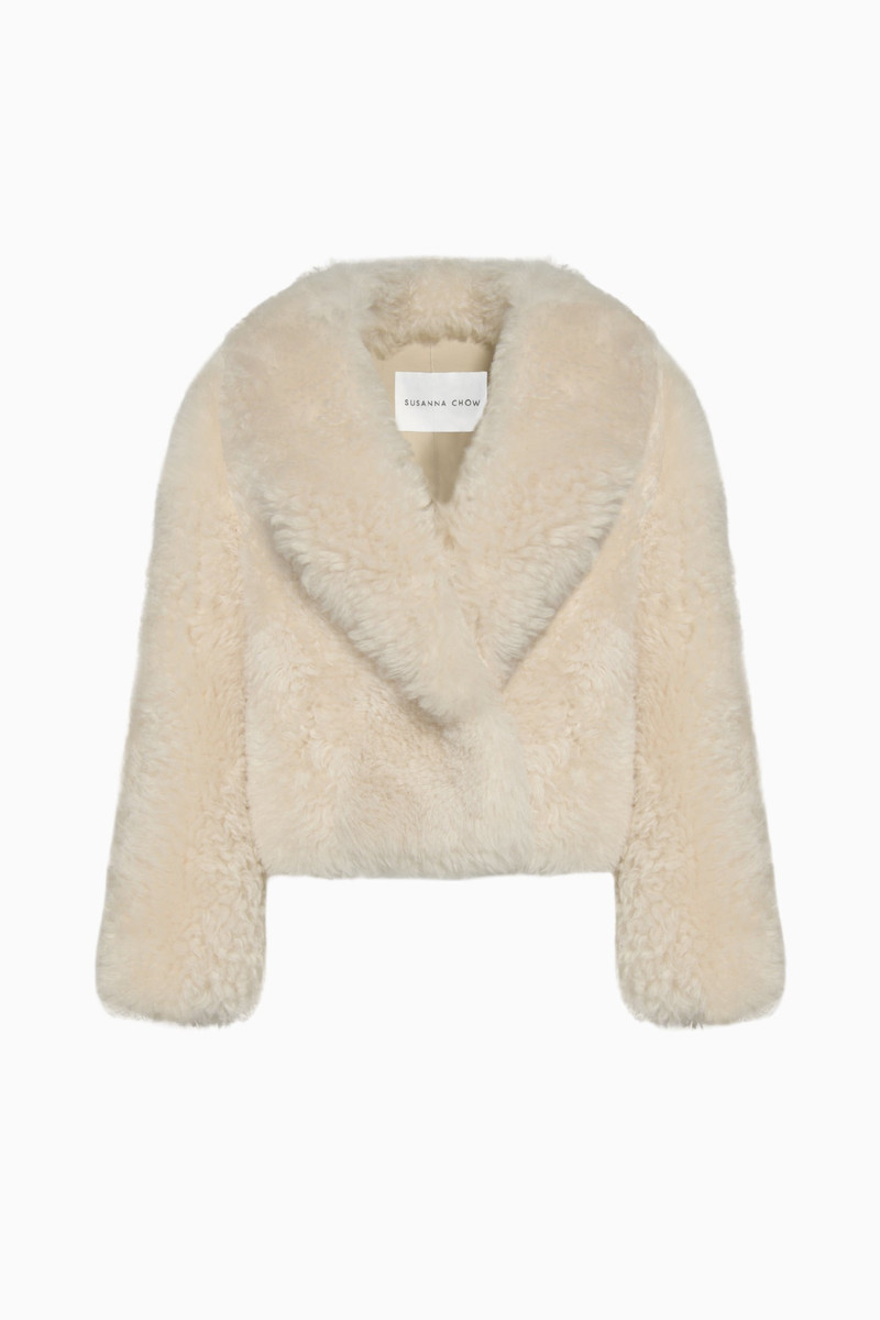 LoveShackFancy Susanna Chow Ayla Shearling Coat outlook