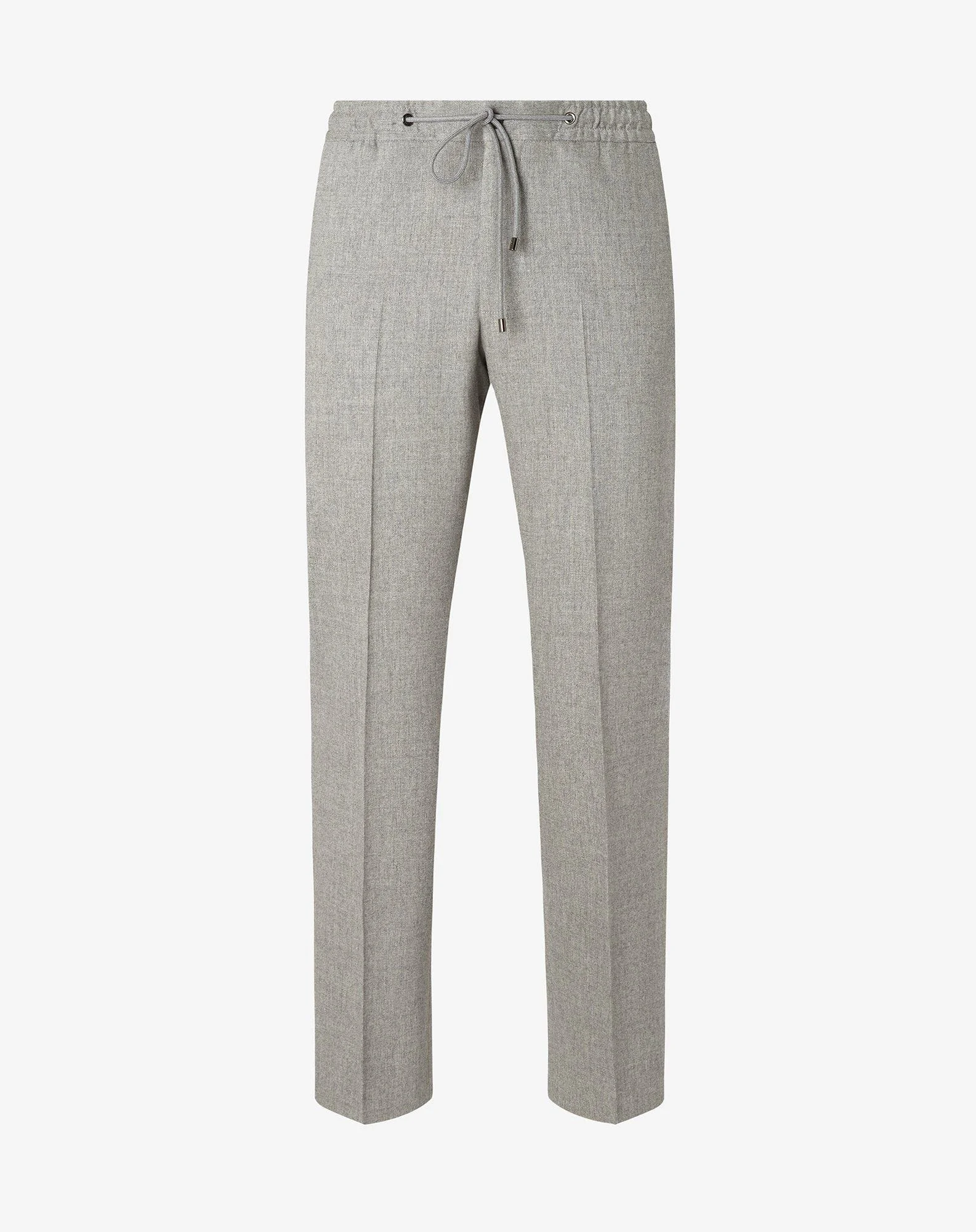 Light grey wool flannel and cashmere trousers - 1