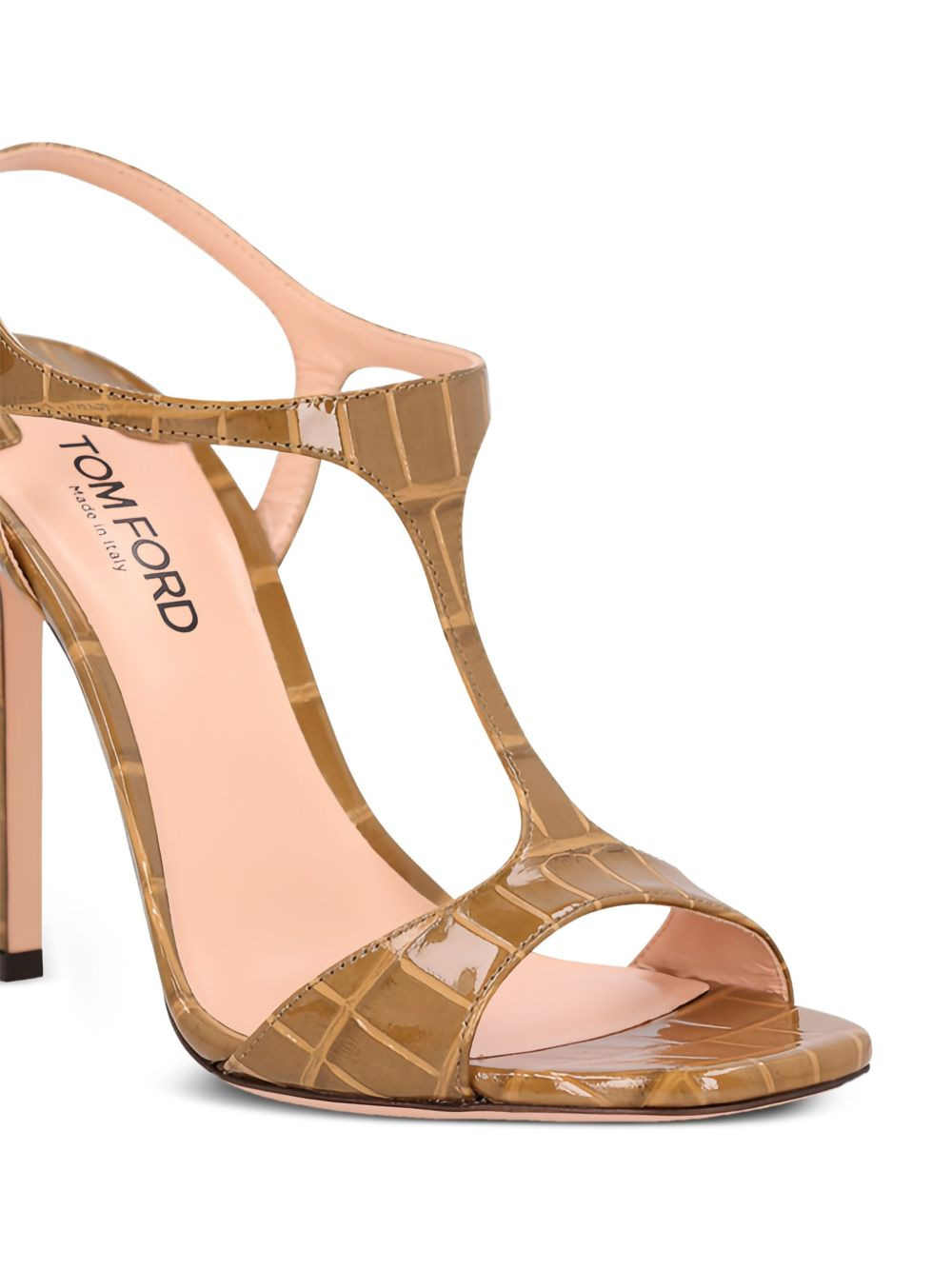 145mm Angelina T-bar crocodile-effect sandals - 2