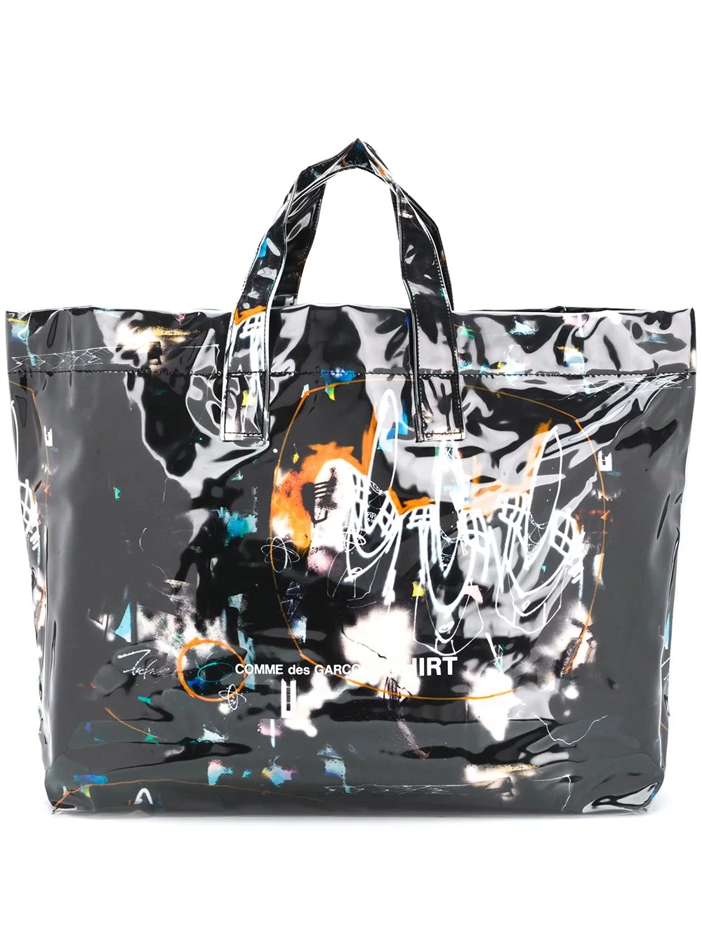 graphic shopping tote - 1