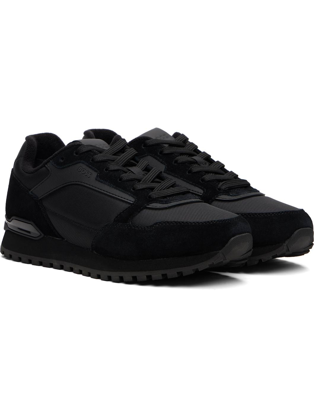 Black Logo Faux-Suede Sneakers - 4