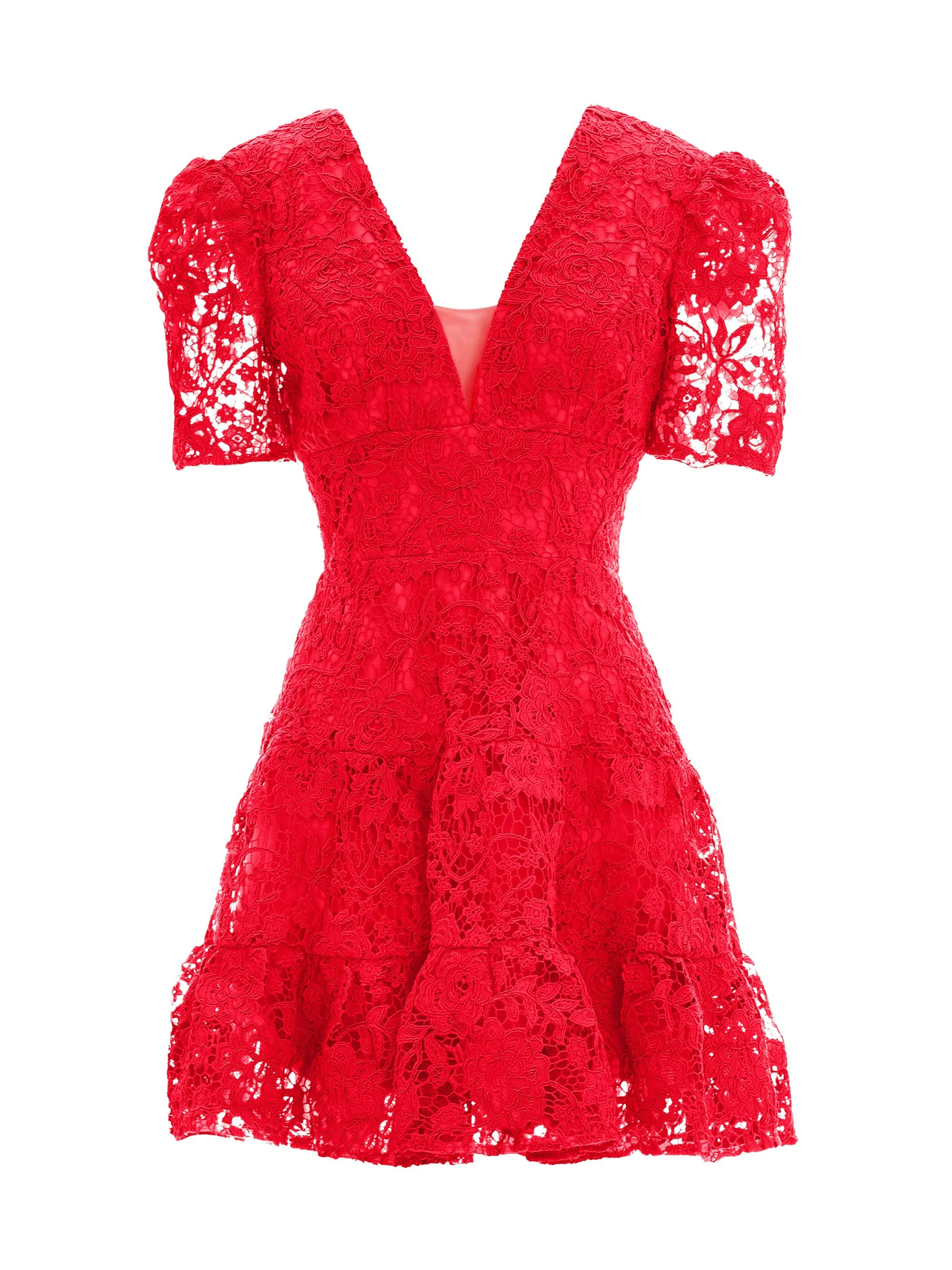 Women's Hallie Lace Cocktail Minidress - Rouge - 1