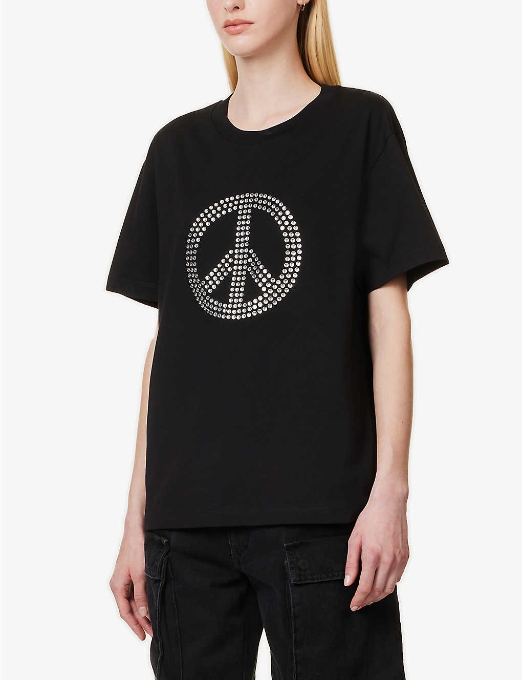 Rhinestone-embellished relaxed-fit cotton T-shirt - 3