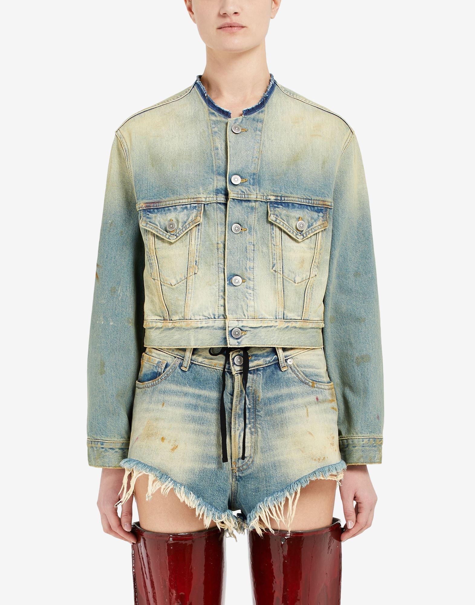 Décortiqué collar denim jacket - 5